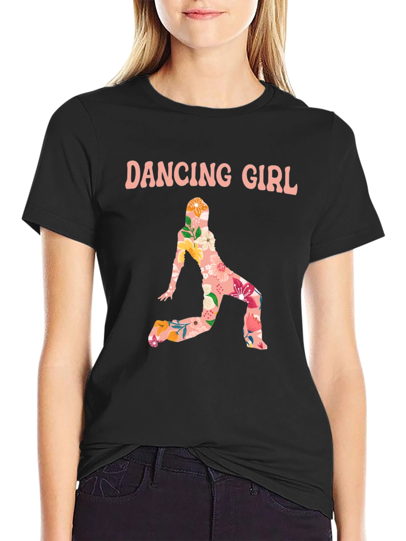 Dancing Girl Floral Print T-Shirt