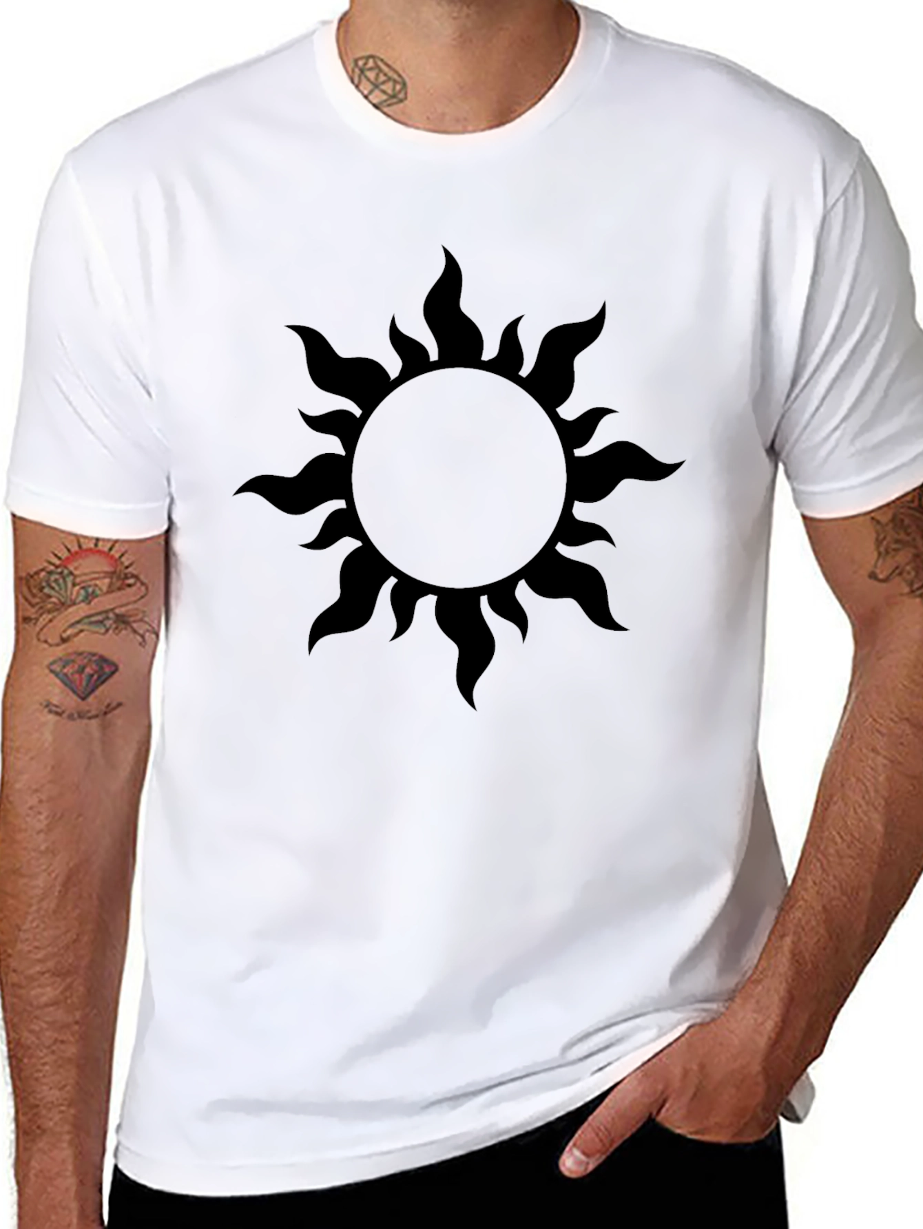 Black Sun Graphic T-Shirt - Mens Casual Tee