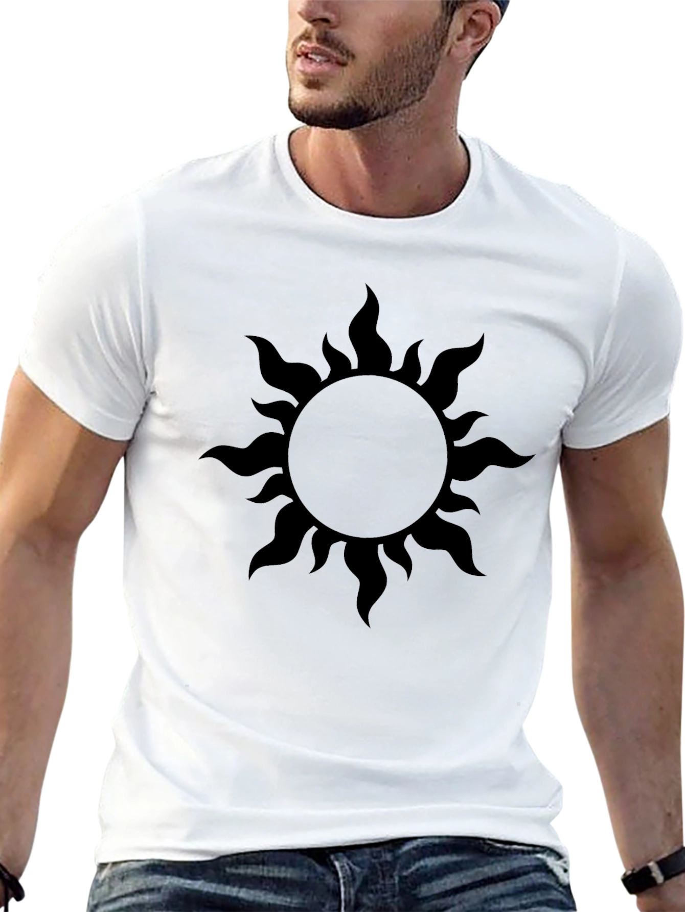 Black Sun Graphic T-Shirt - Mens Casual Tee