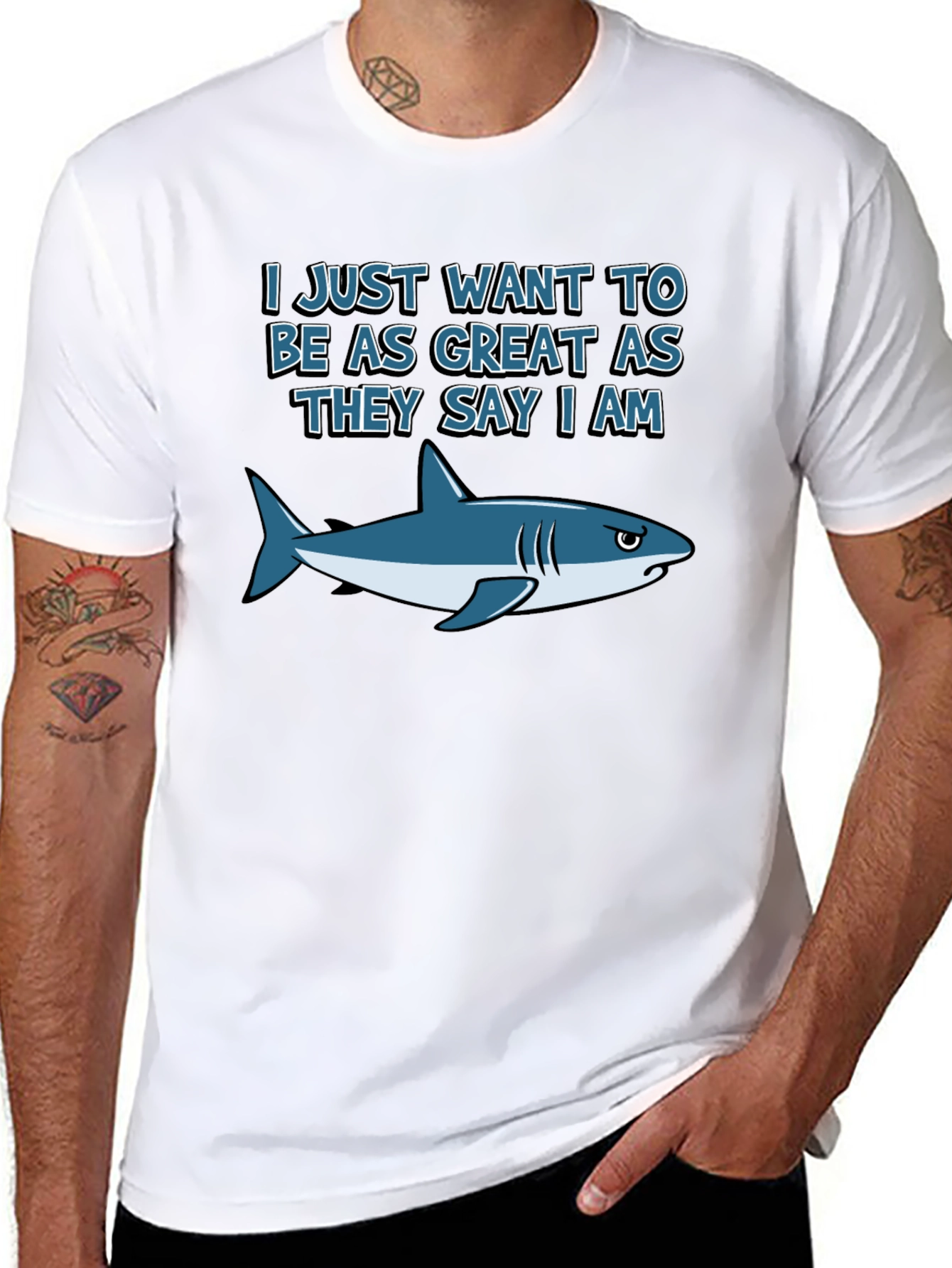 Great White Shark Graphic T-Shirt - Funny Tee