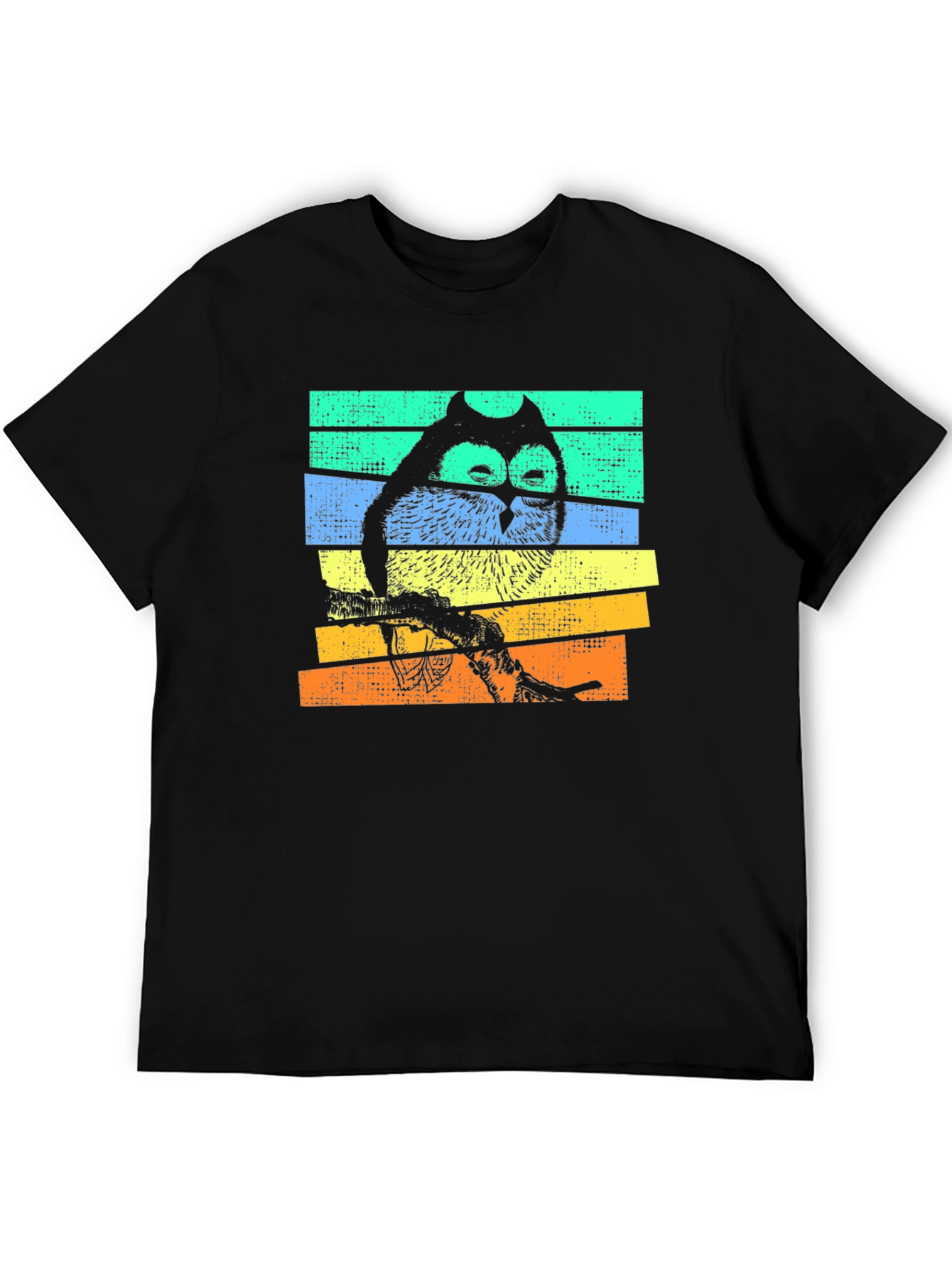 Retro Owl Graphic T-Shirt - Unisex Black Tee