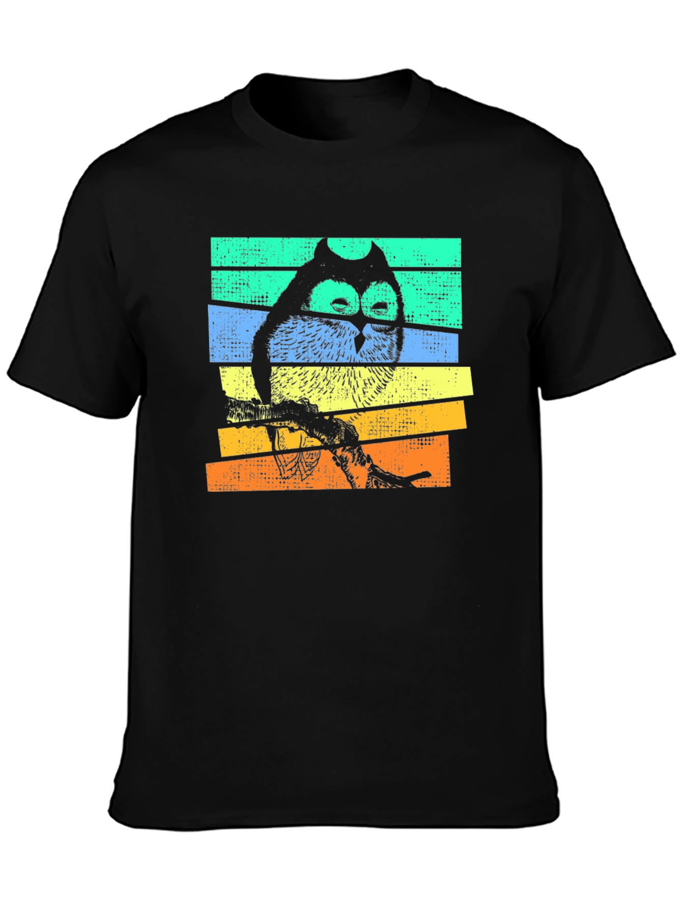 Retro Owl Graphic T-Shirt - Unisex Black Tee
