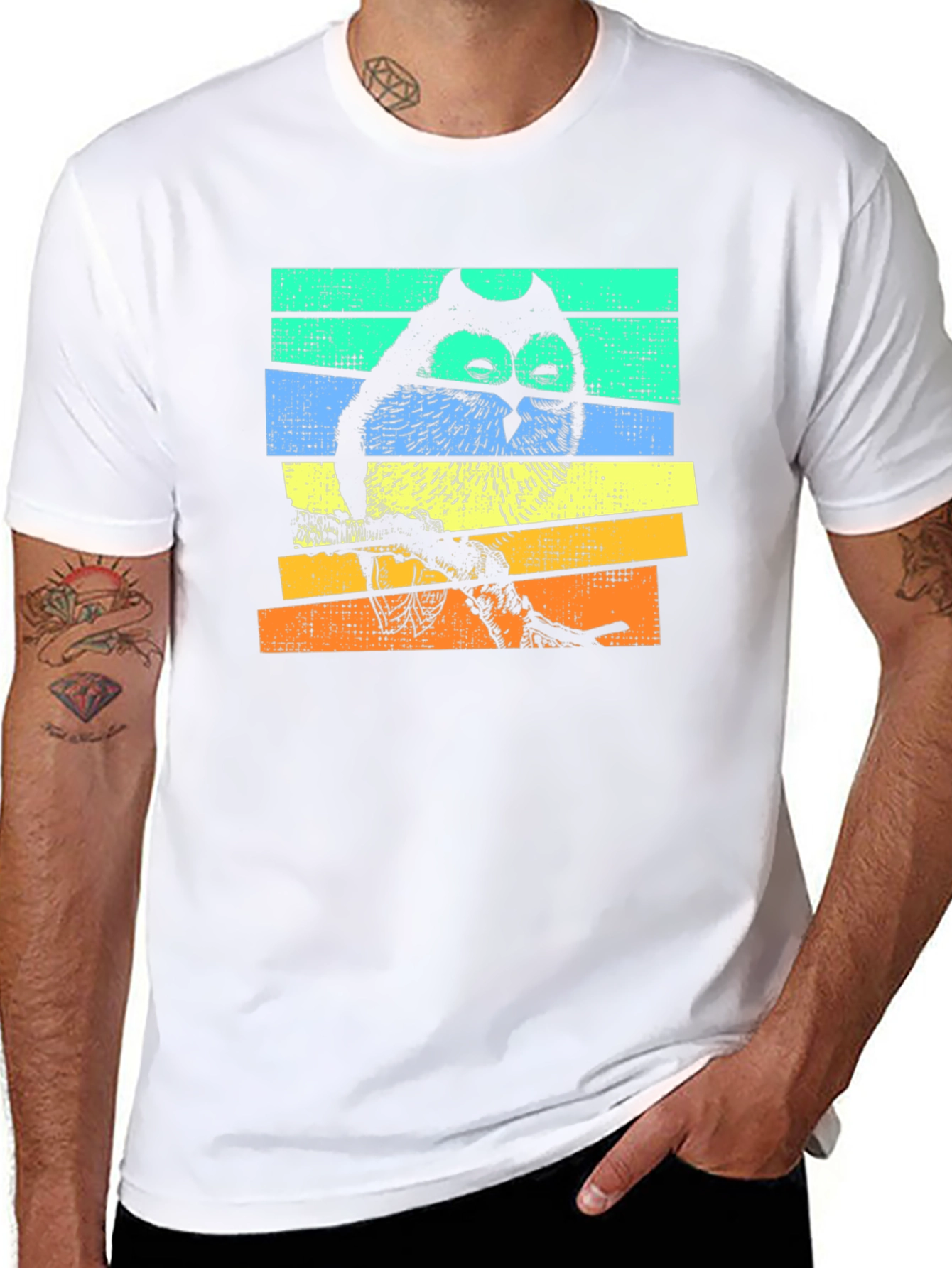 Retro Owl Graphic T-Shirt - Unisex Black Tee