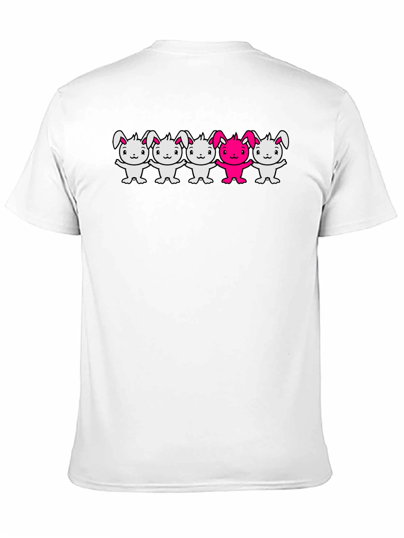 Bunny Graphic T-Shirt Black Crew Neck Cartoon Design