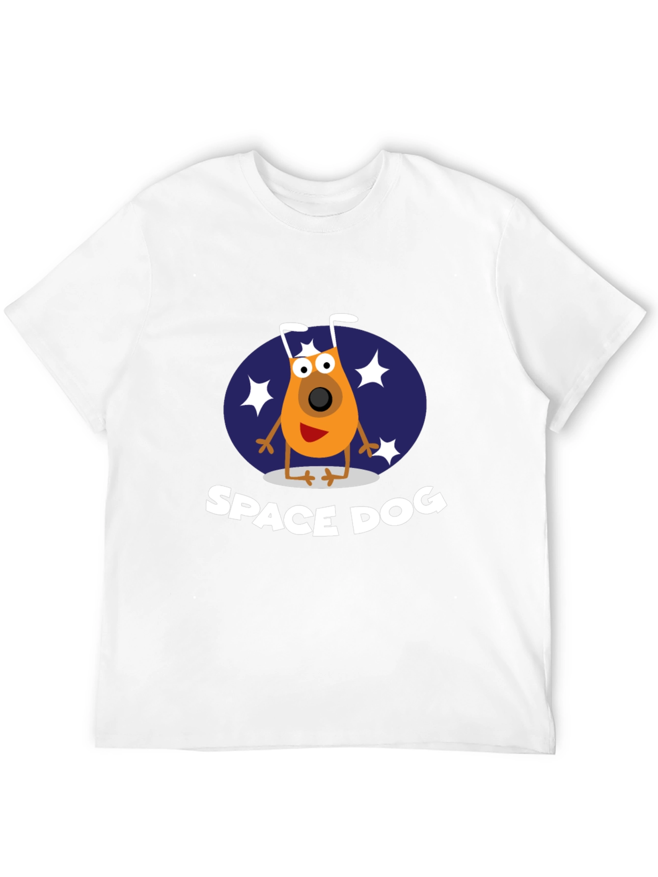 Space Dog Graphic Tee - Black Cotton T-Shirt