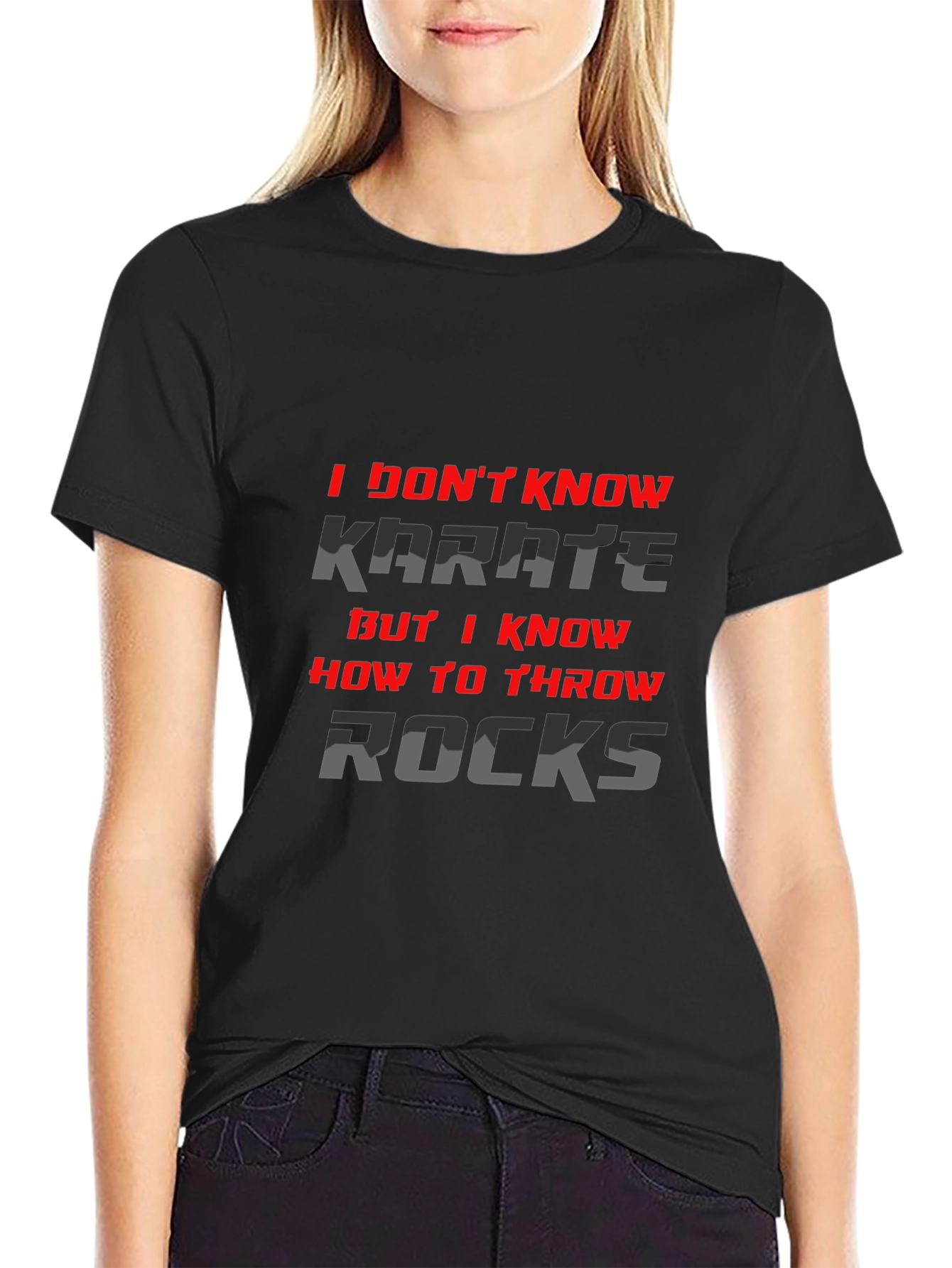 I Dont Know Karate But I Throw Rocks T-Shirt