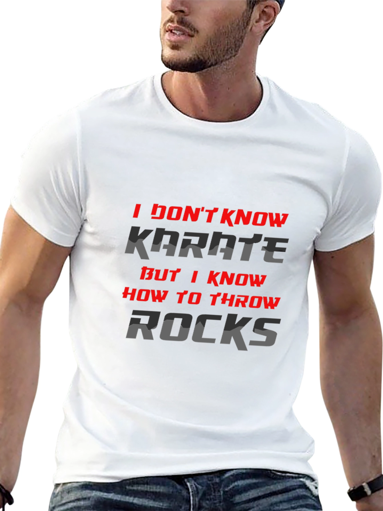 I Dont Know Karate But I Throw Rocks T-Shirt