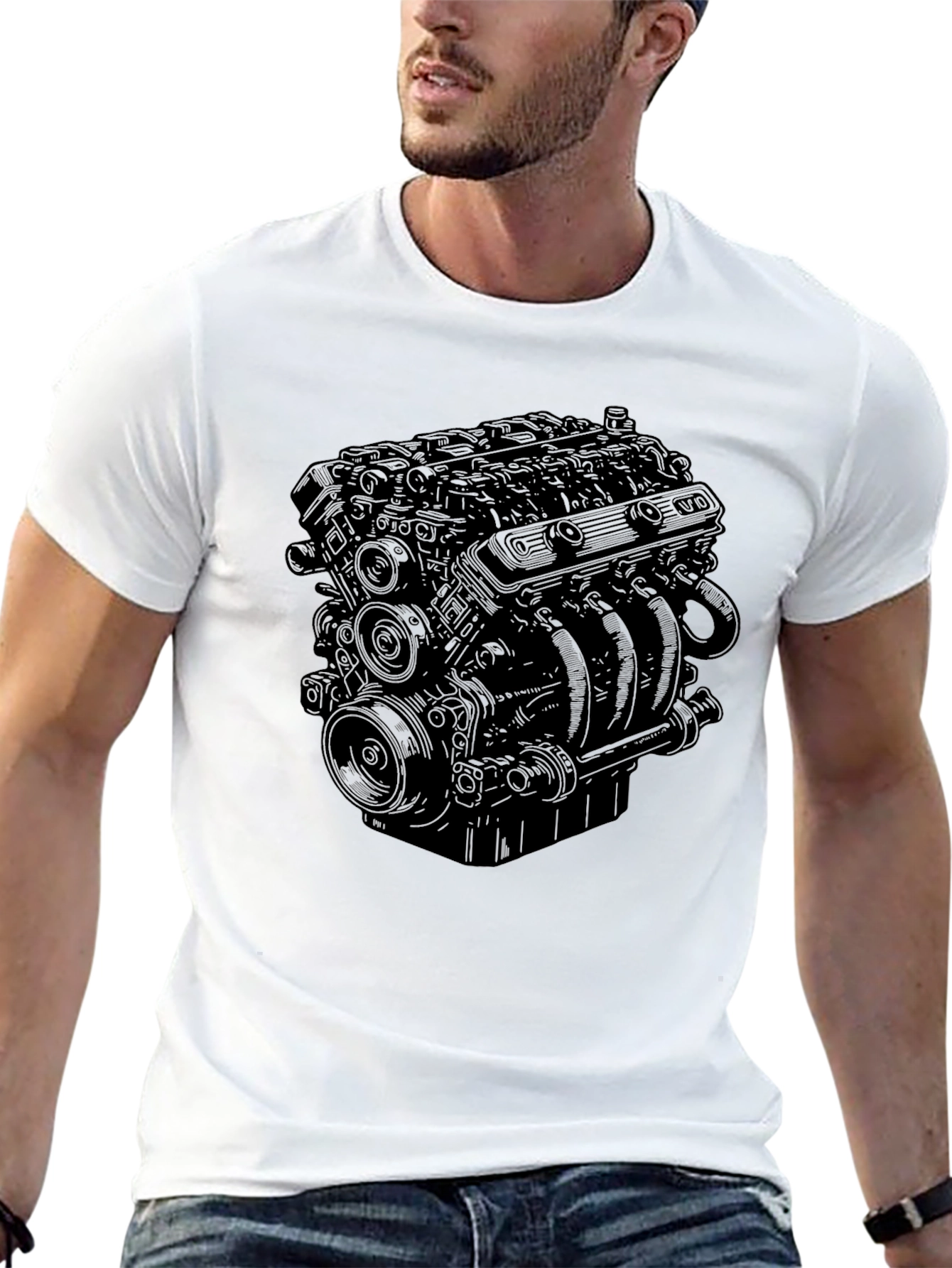 Engine Graphic Black T-Shirt