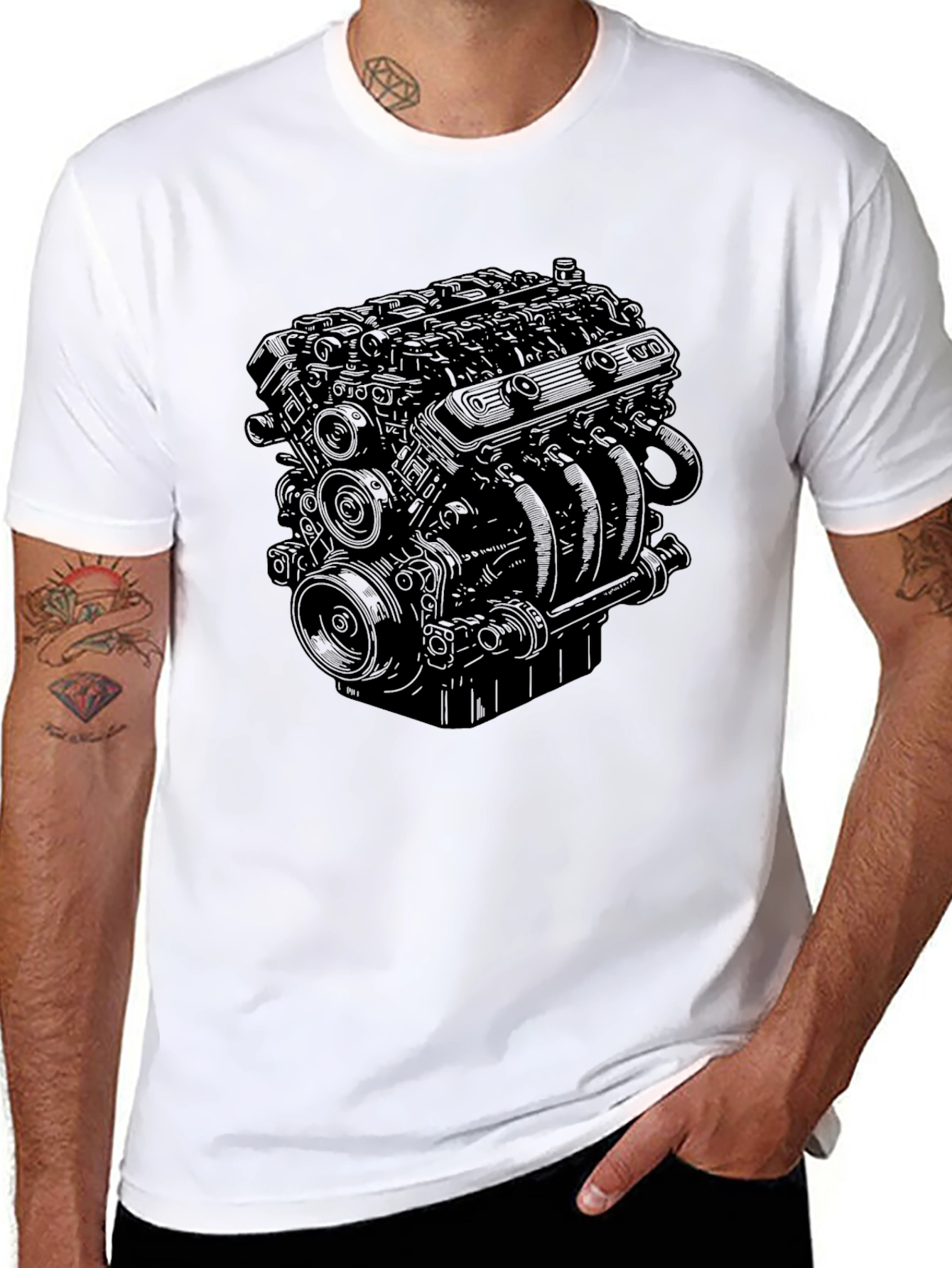 Engine Graphic Black T-Shirt