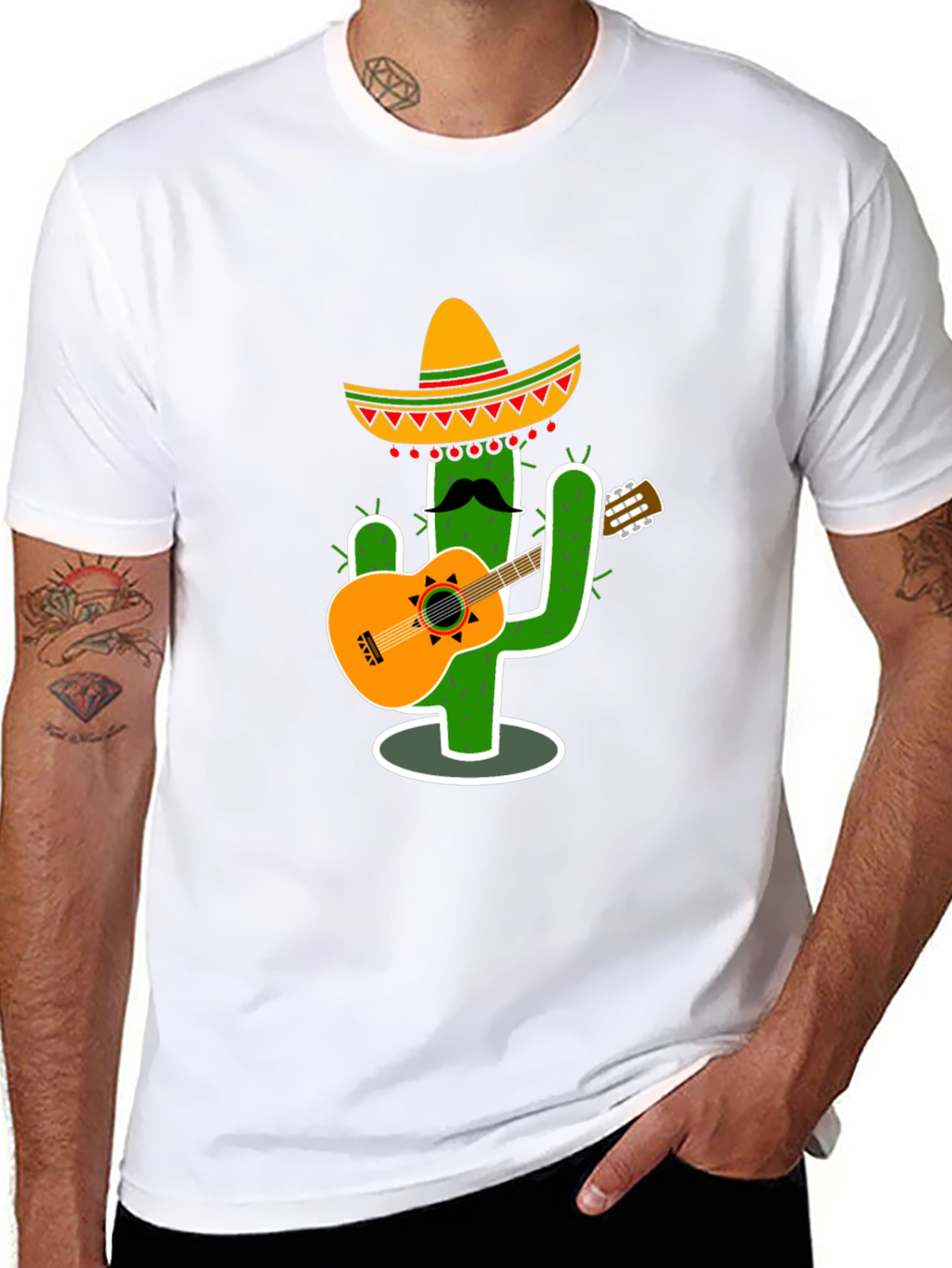 Cactus Guitar Player T-Shirt - Fun & Unique Design
