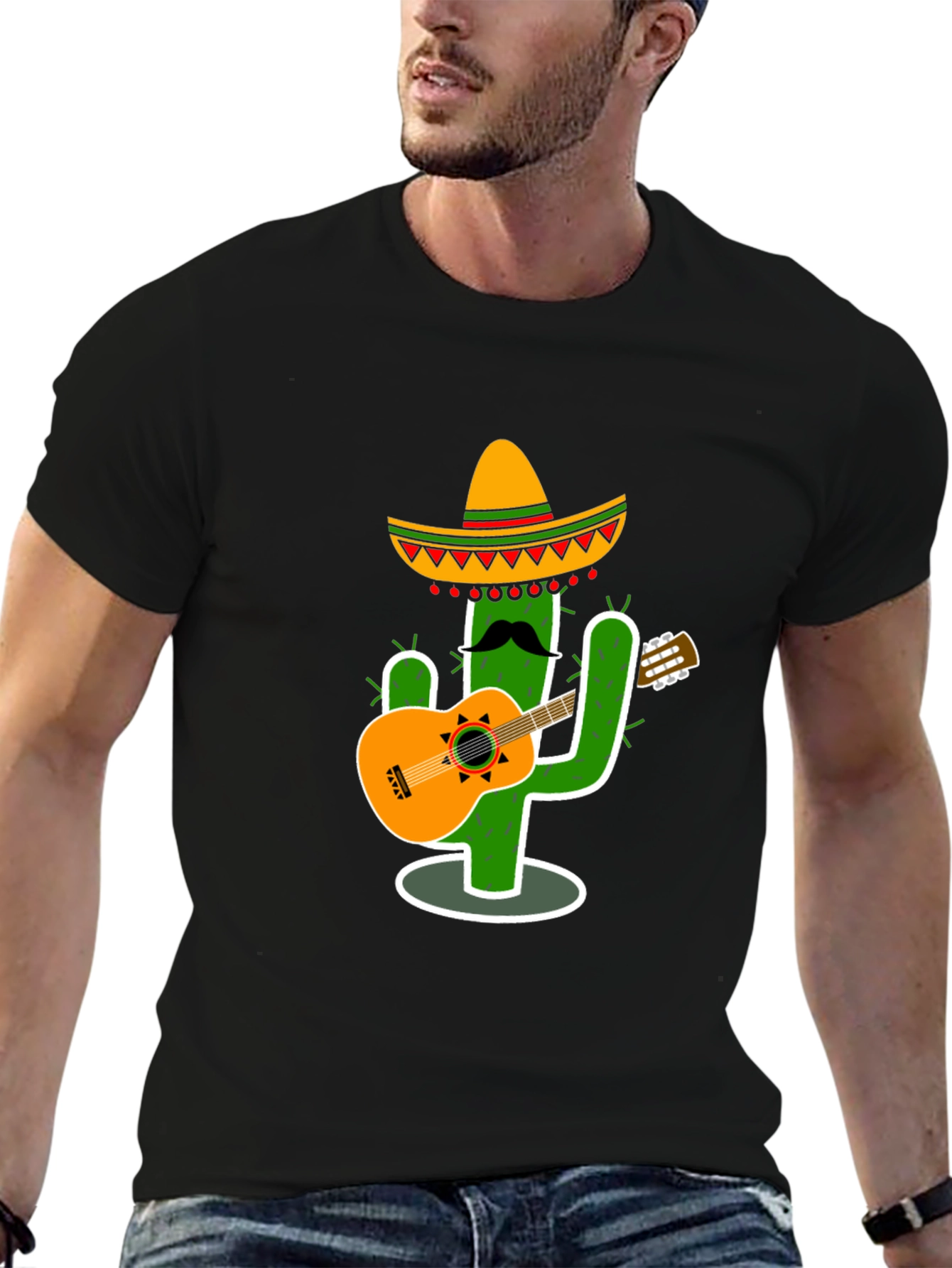 Cactus Guitar Player T-Shirt - Fun & Unique Design