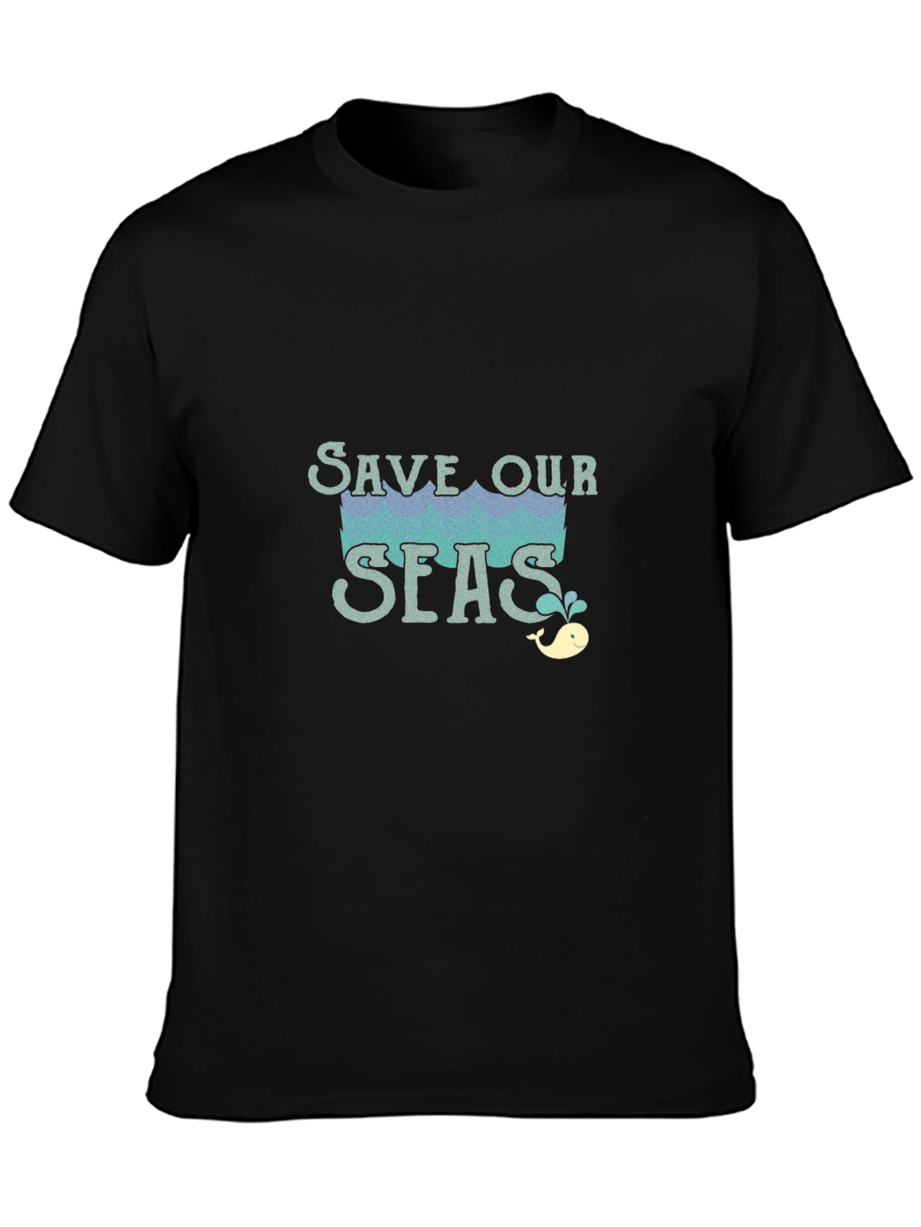 Save Our Seas Graphic Tee - Black Cotton T-Shirt