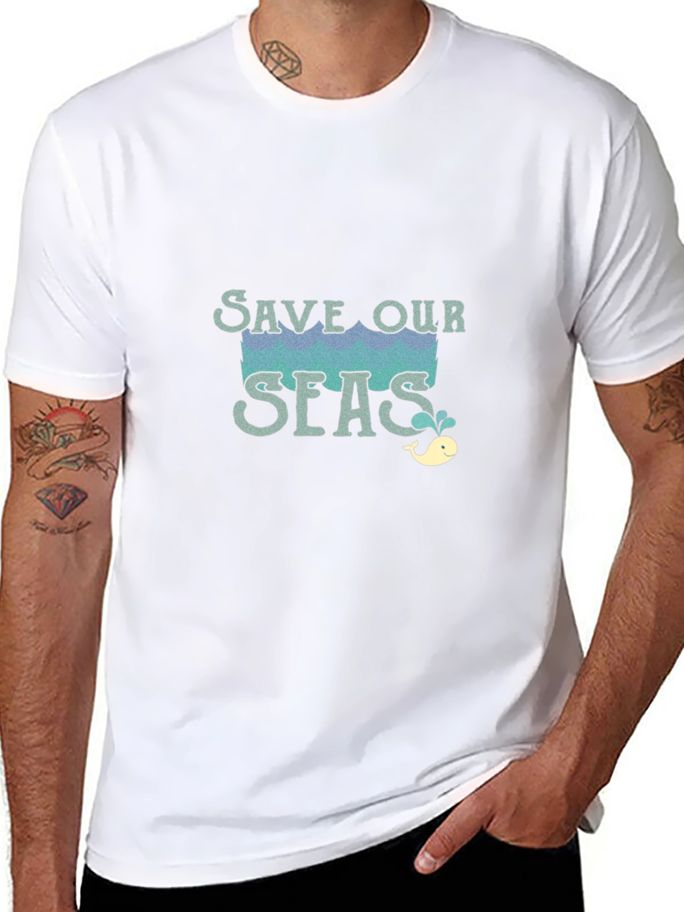 Save Our Seas Graphic Tee - Black Cotton T-Shirt