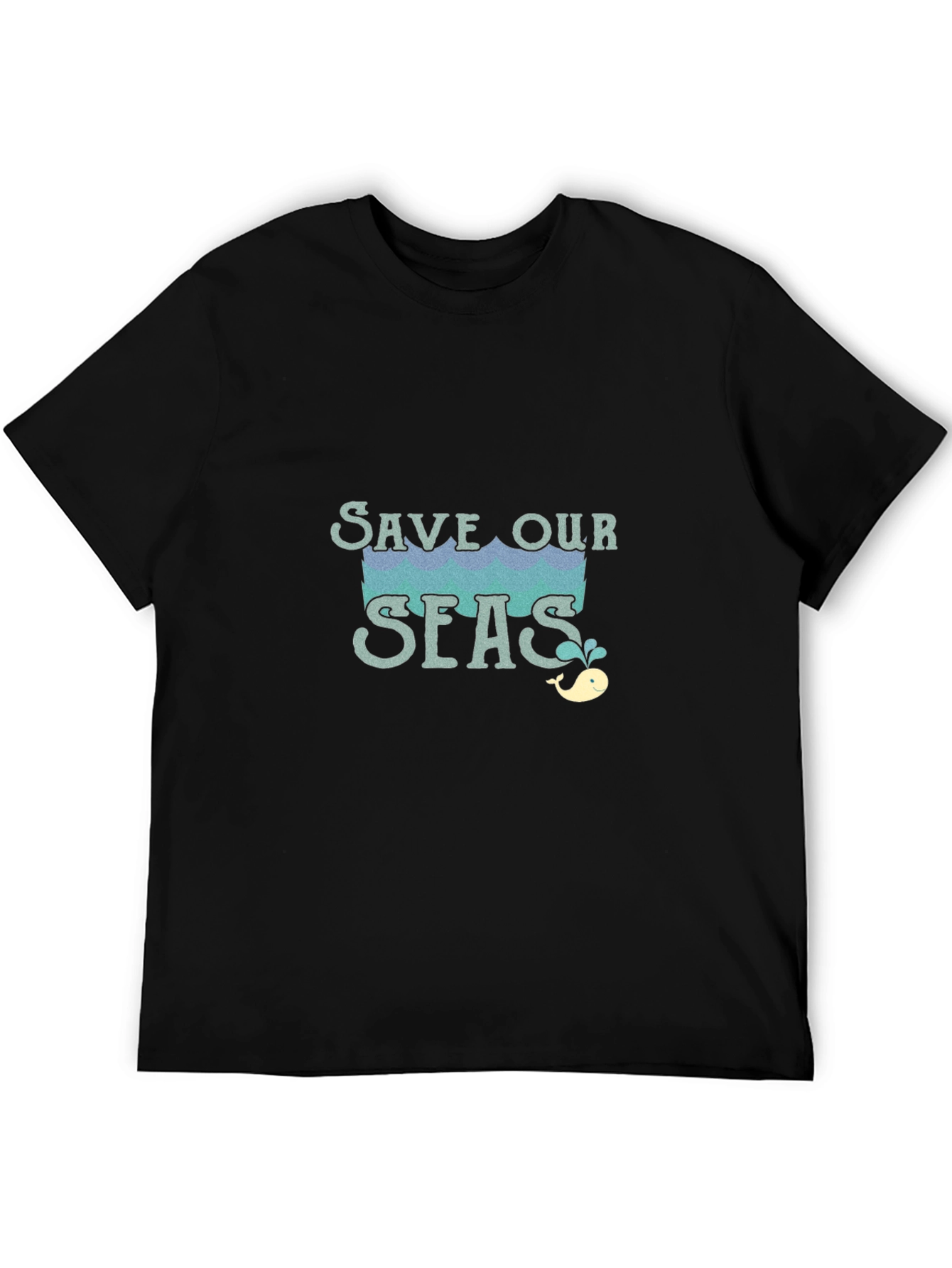 Save Our Seas Graphic Tee - Black Cotton T-Shirt