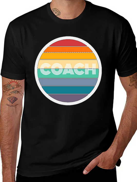Retro Coach T-Shirt - Rainbow Design