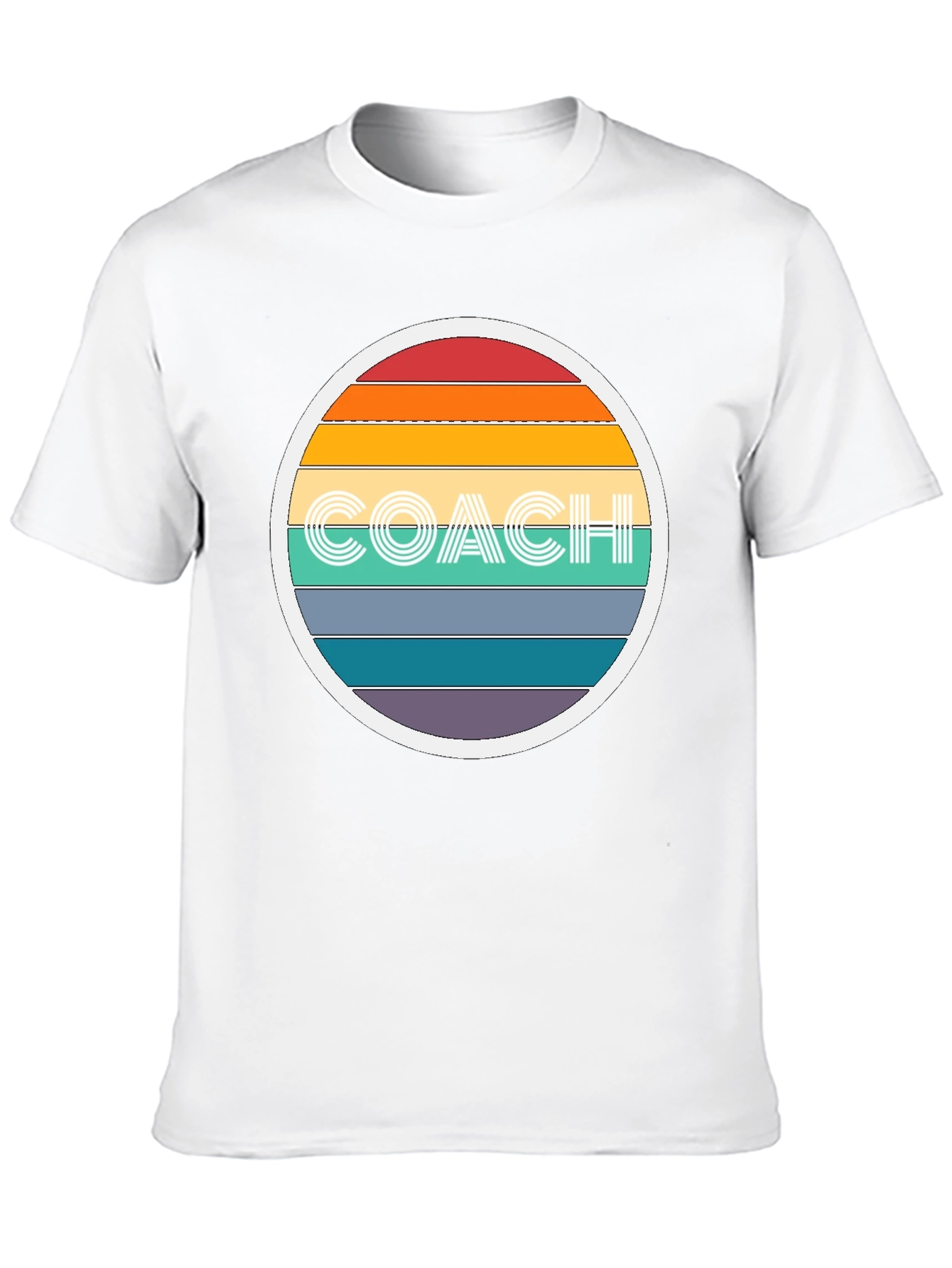 Retro Coach T-Shirt - Rainbow Design