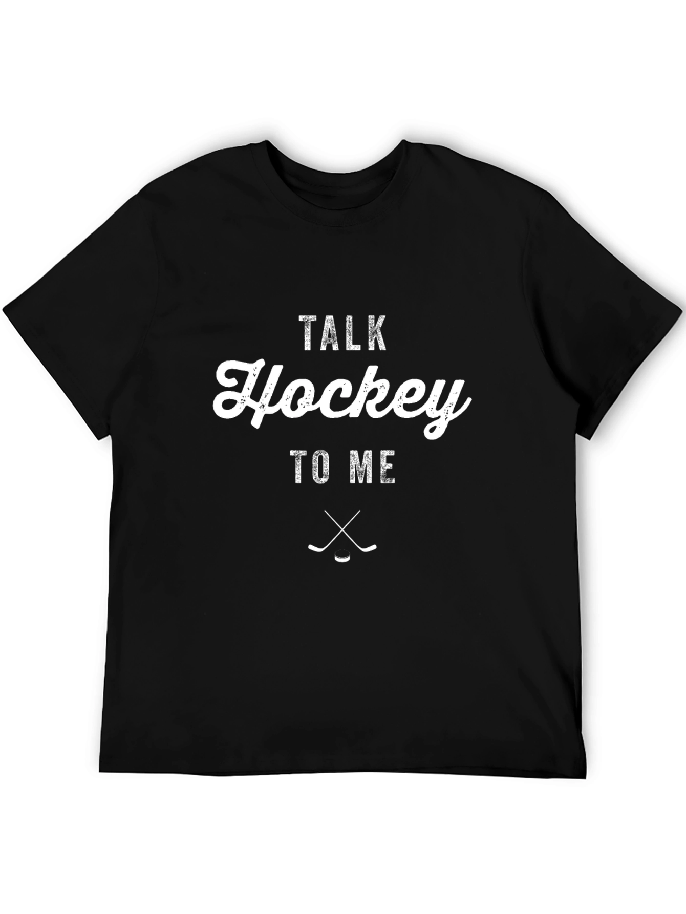 Talk Hockey To Me Black T-Shirt