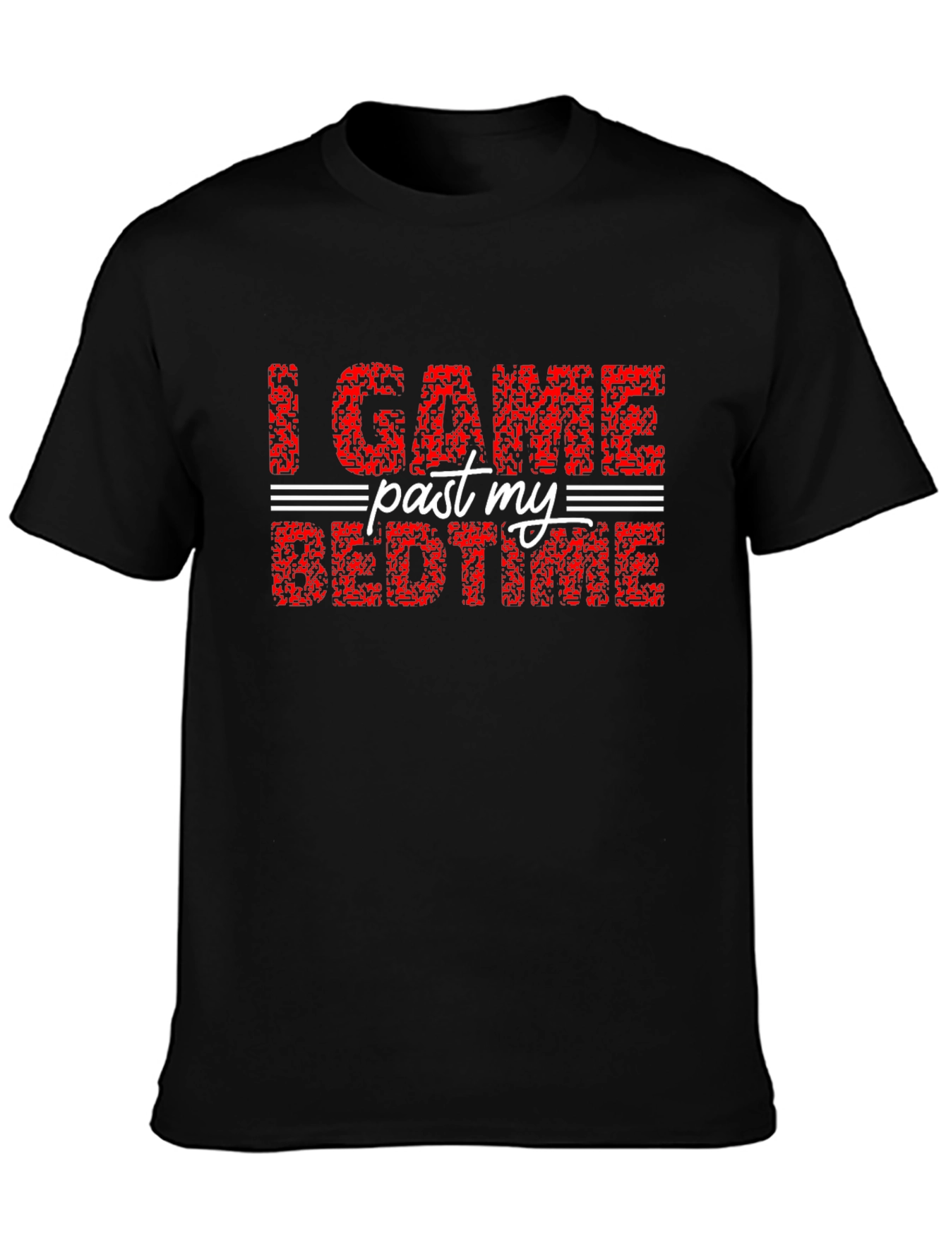 I Game Past My Bedtime Black T-Shirt