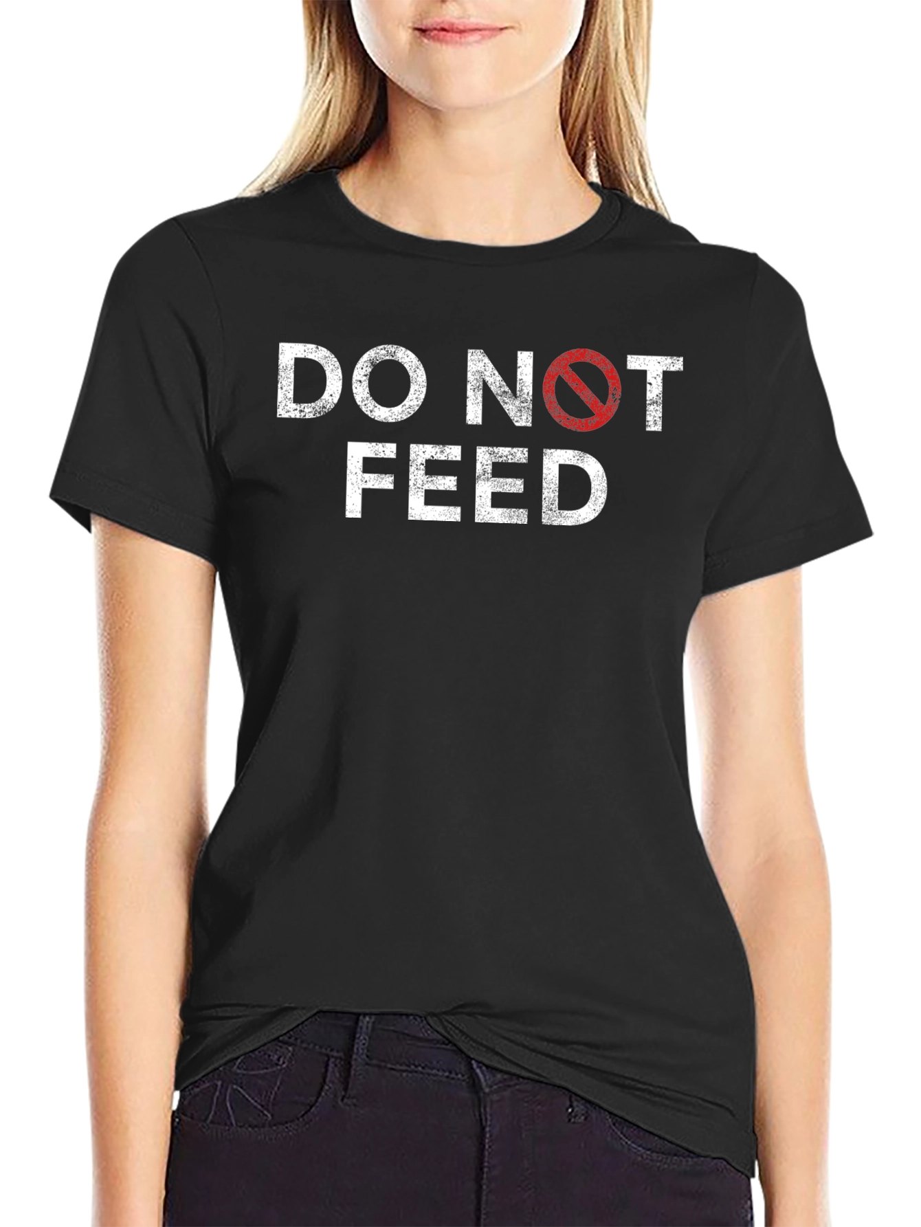 Do Not Feed Graphic Tee - Black Cotton T-Shirt