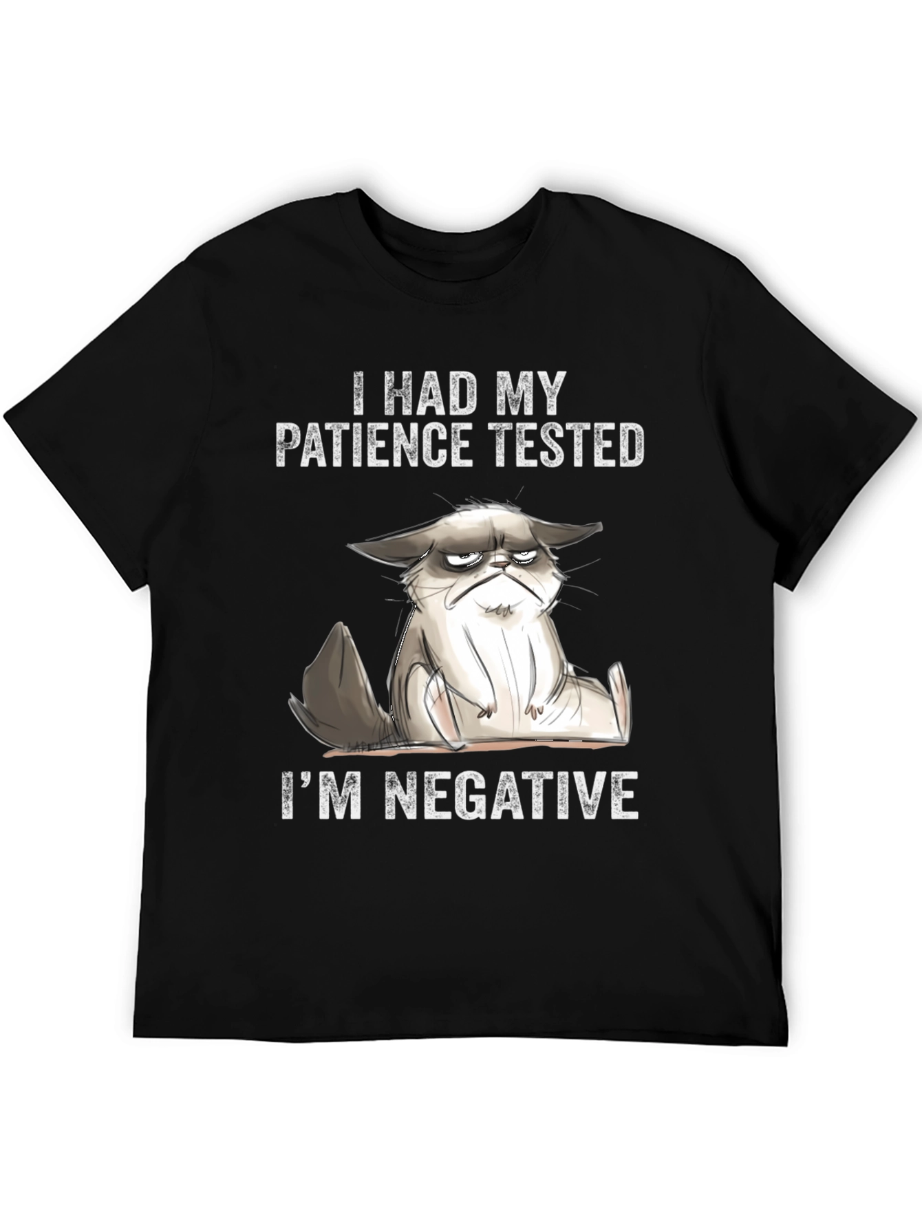 Grumpy Cat Patience Tested Black T-Shirt