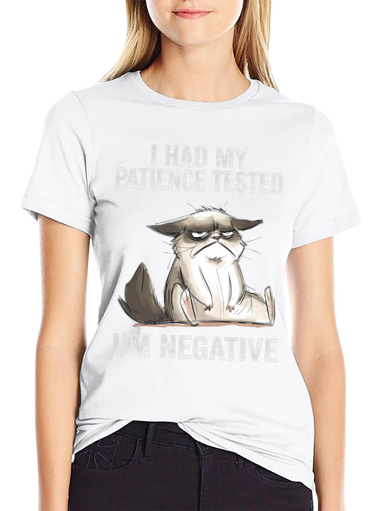 Grumpy Cat Patience Tested Black T-Shirt