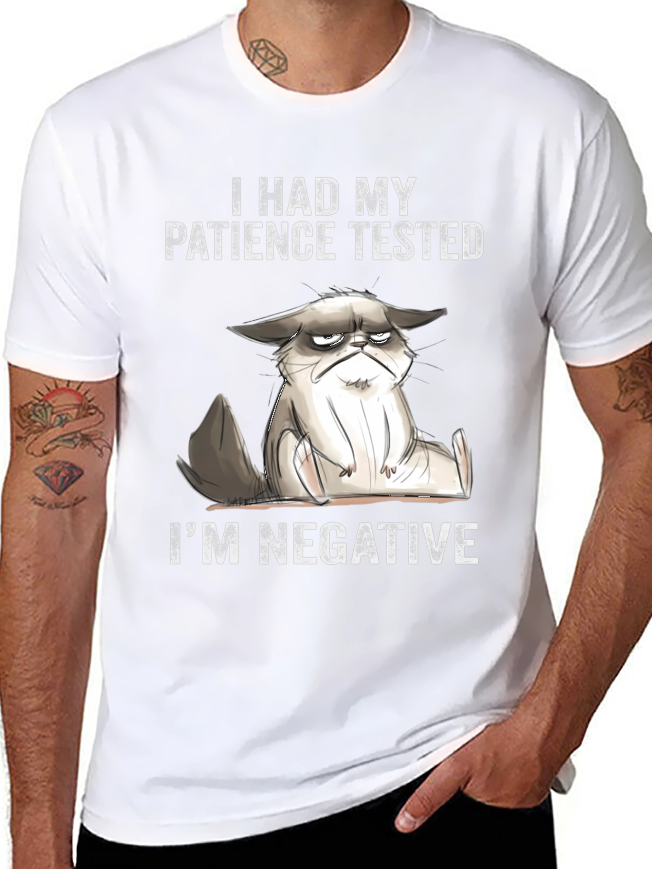 Grumpy Cat Patience Tested Black T-Shirt