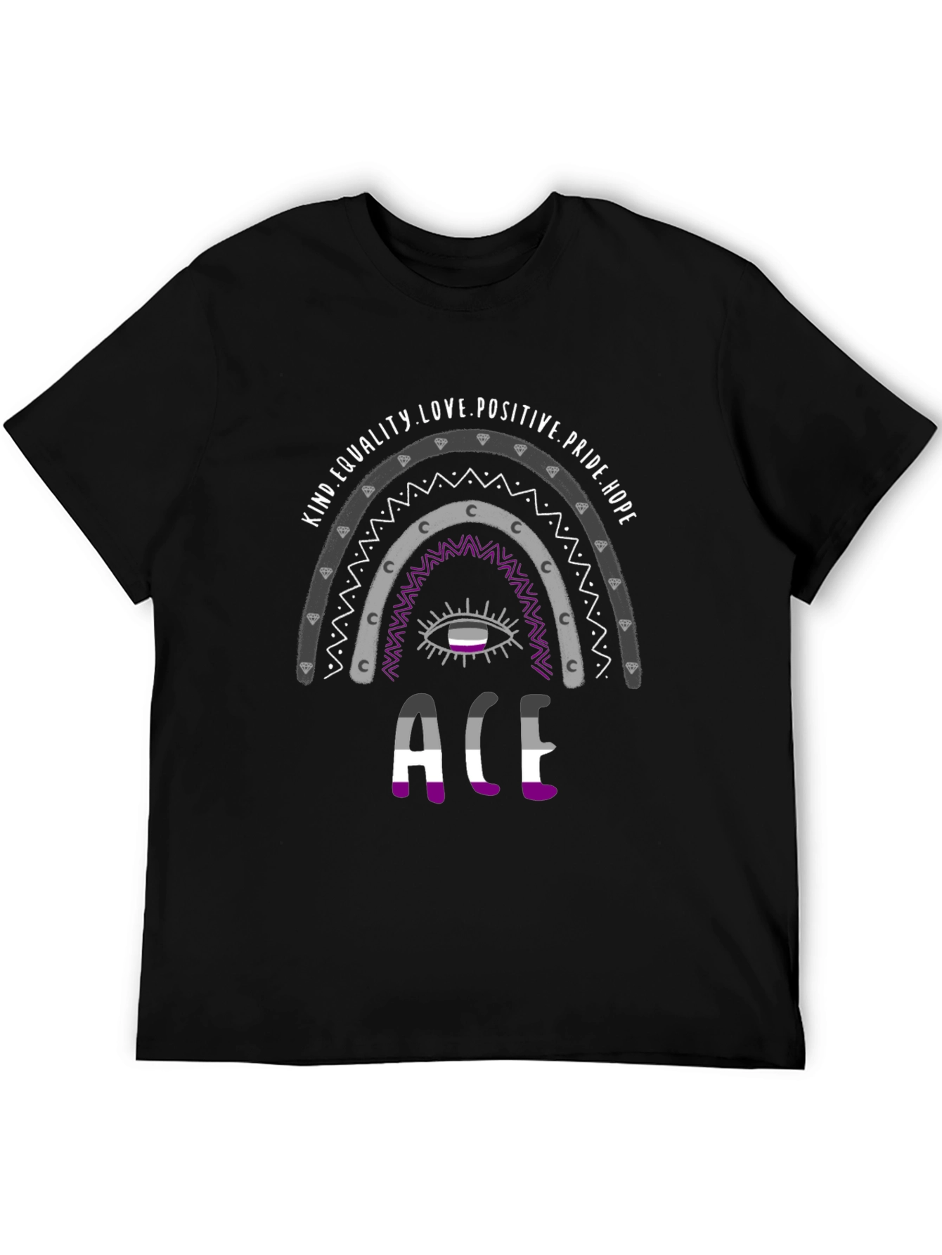 Asexual Pride Rainbow T-Shirt - ACE Design