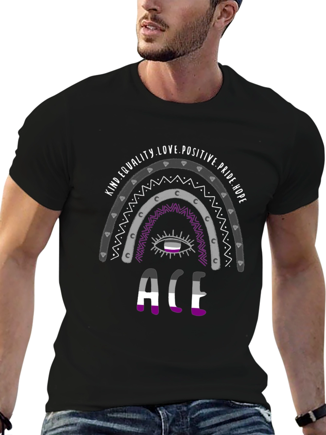 Asexual Pride Rainbow T-Shirt - ACE Design