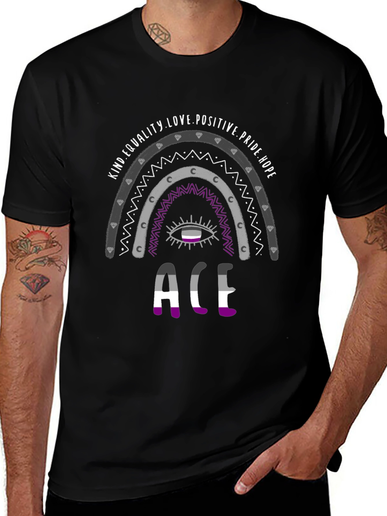 Asexual Pride Rainbow T-Shirt - ACE Design