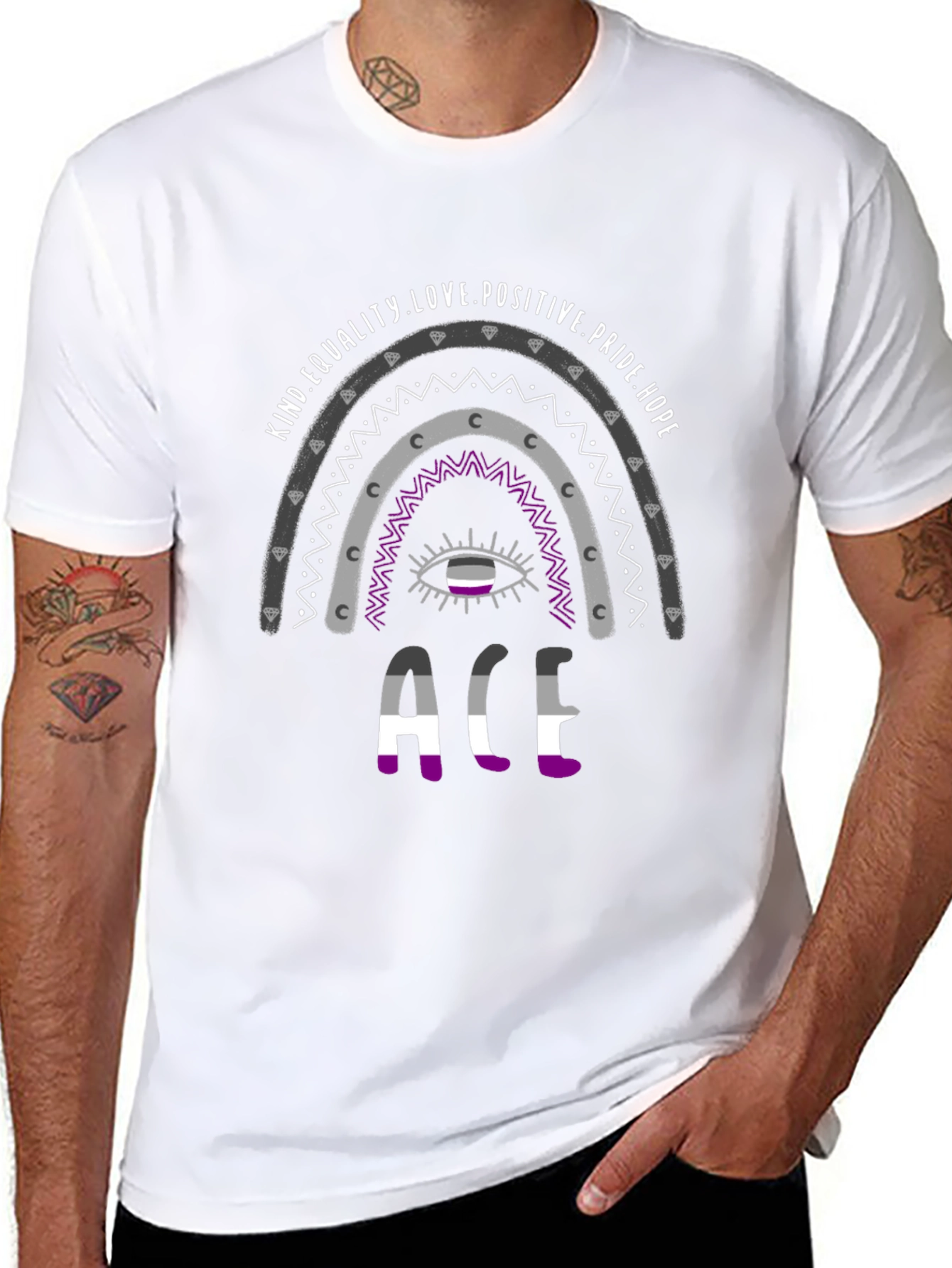 Asexual Pride Rainbow T-Shirt - ACE Design