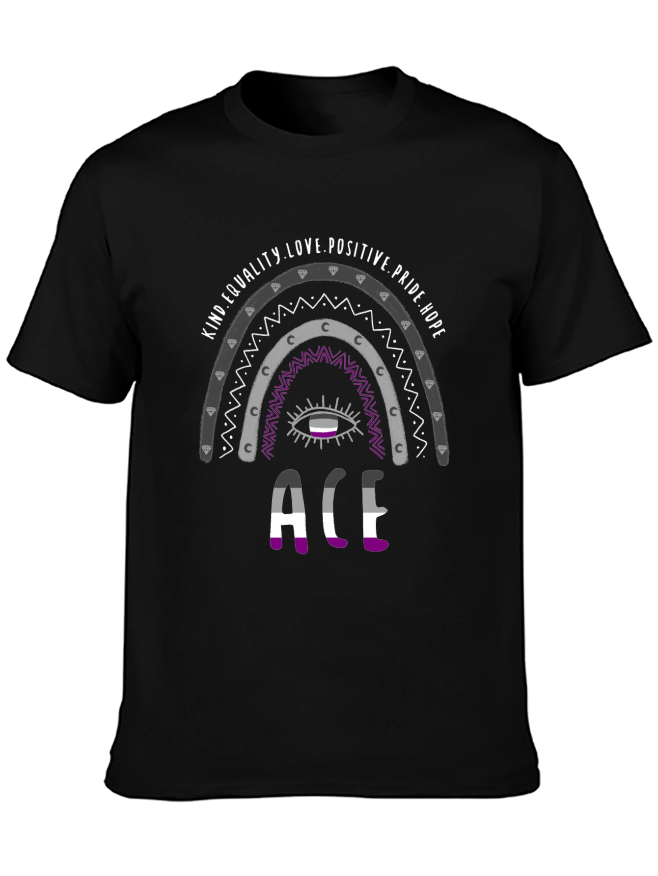 Asexual Pride Rainbow T-Shirt - ACE Design