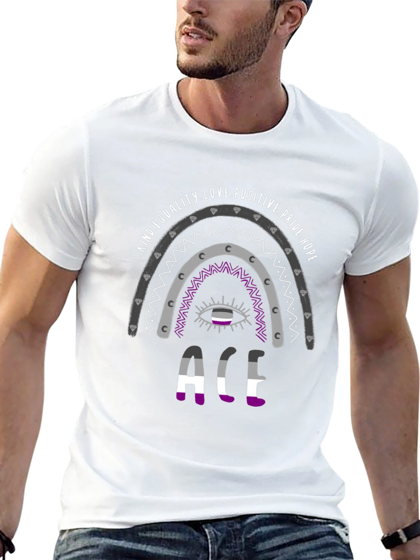 Asexual Pride Rainbow T-Shirt - ACE Design