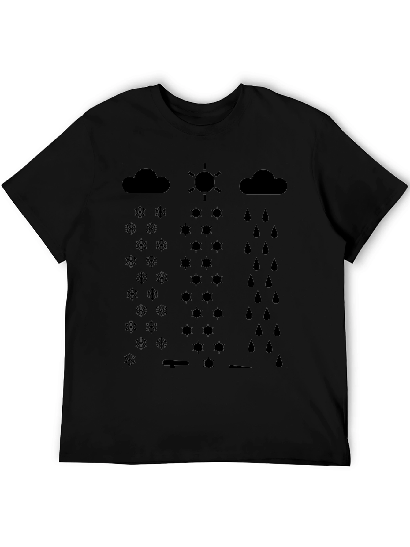 Weather Pattern Black Graphic Print T-Shirt