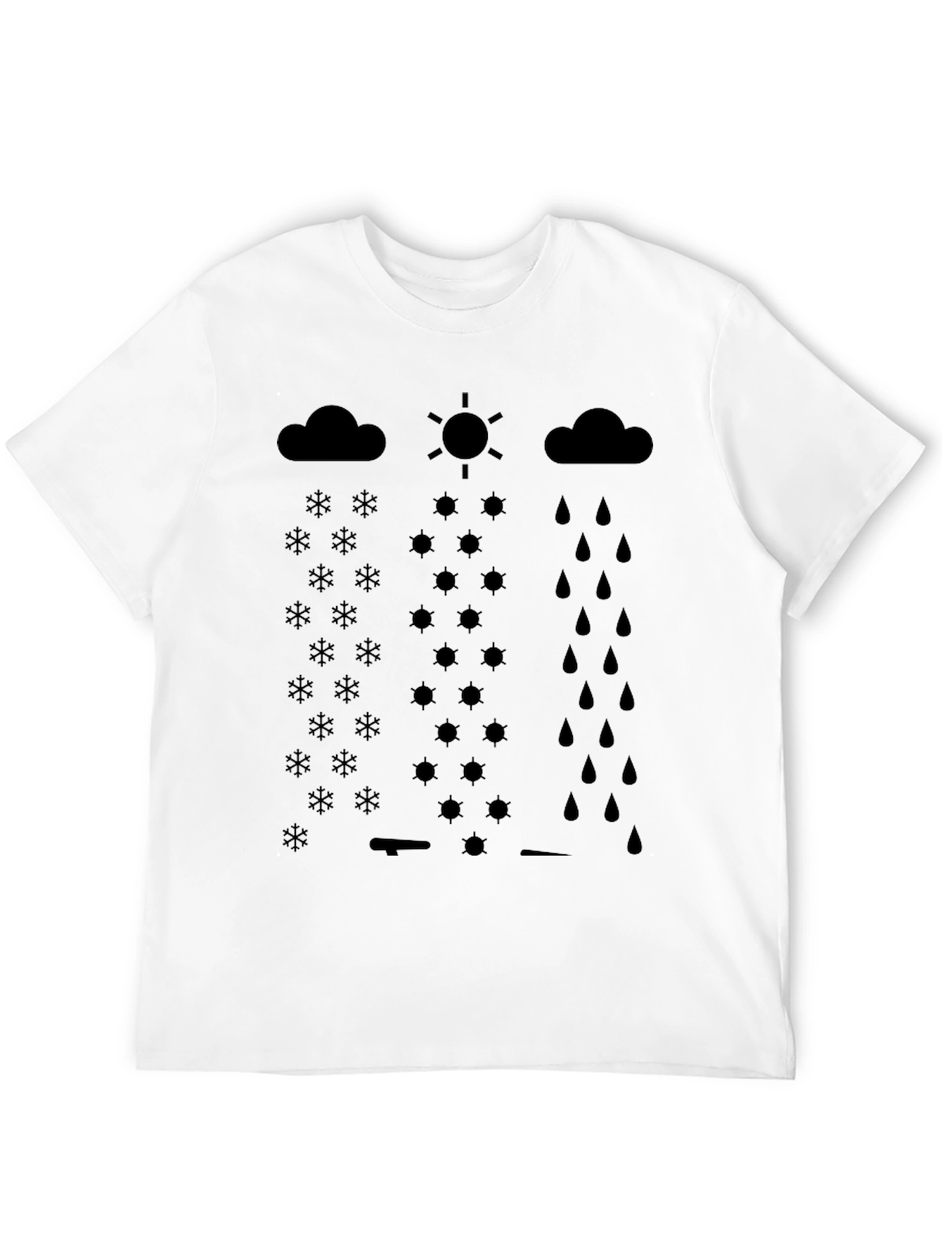 Weather Pattern Black Graphic Print T-Shirt