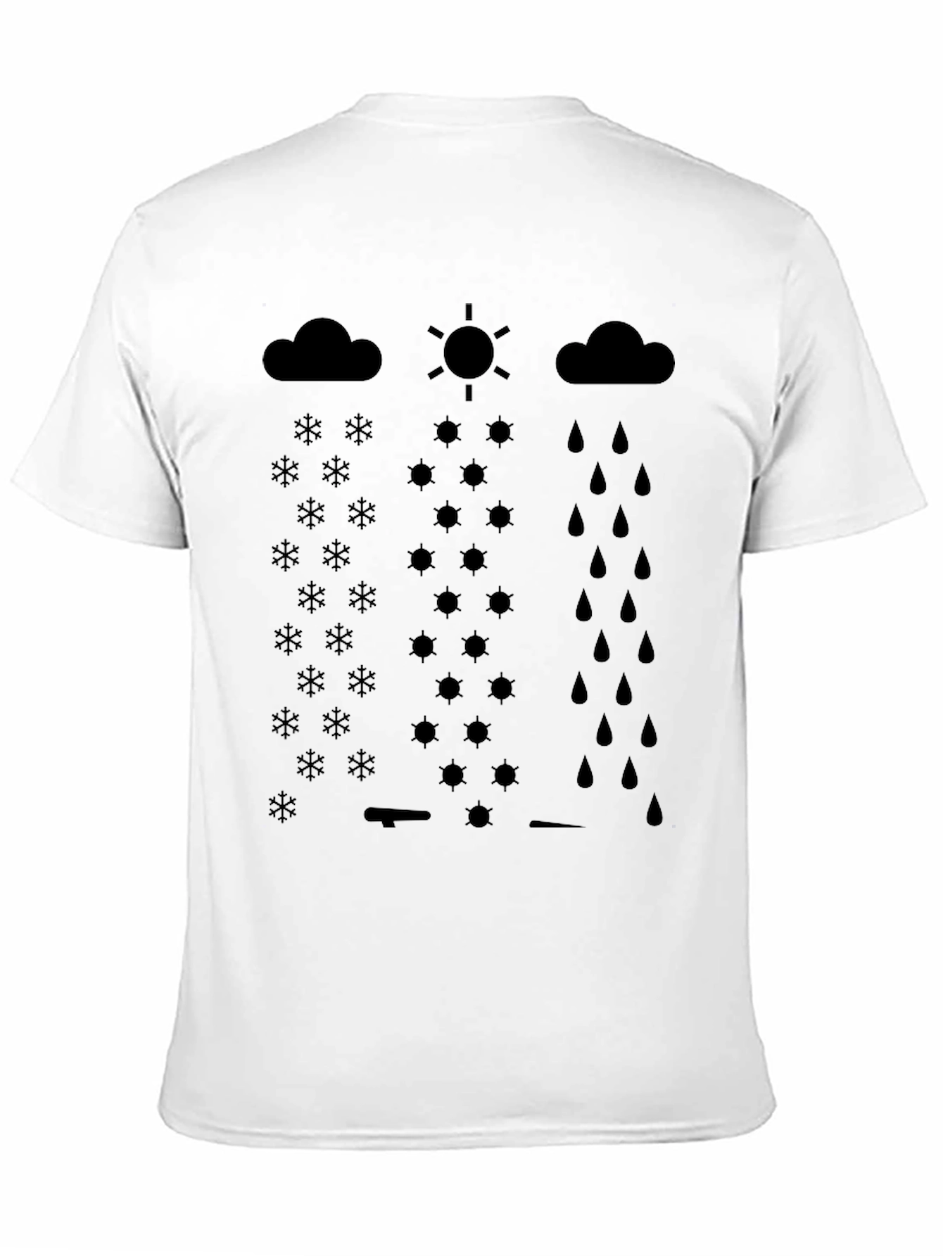 Weather Pattern Black Graphic Print T-Shirt