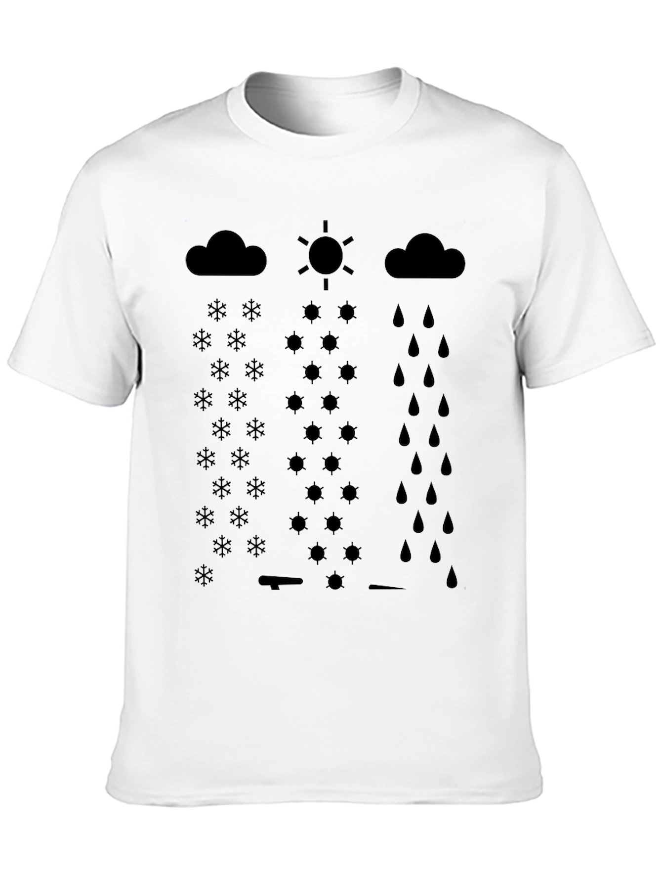 Weather Pattern Black Graphic Print T-Shirt