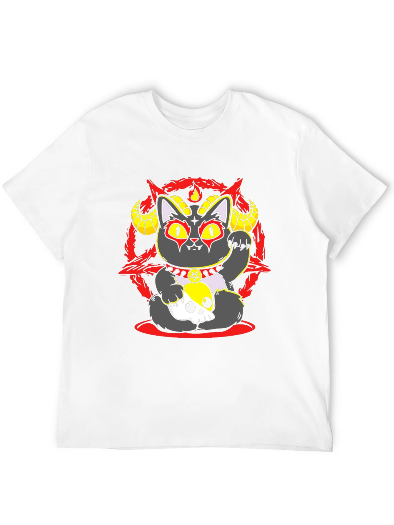 Occult Lucky Cat Graphic Tee - Black