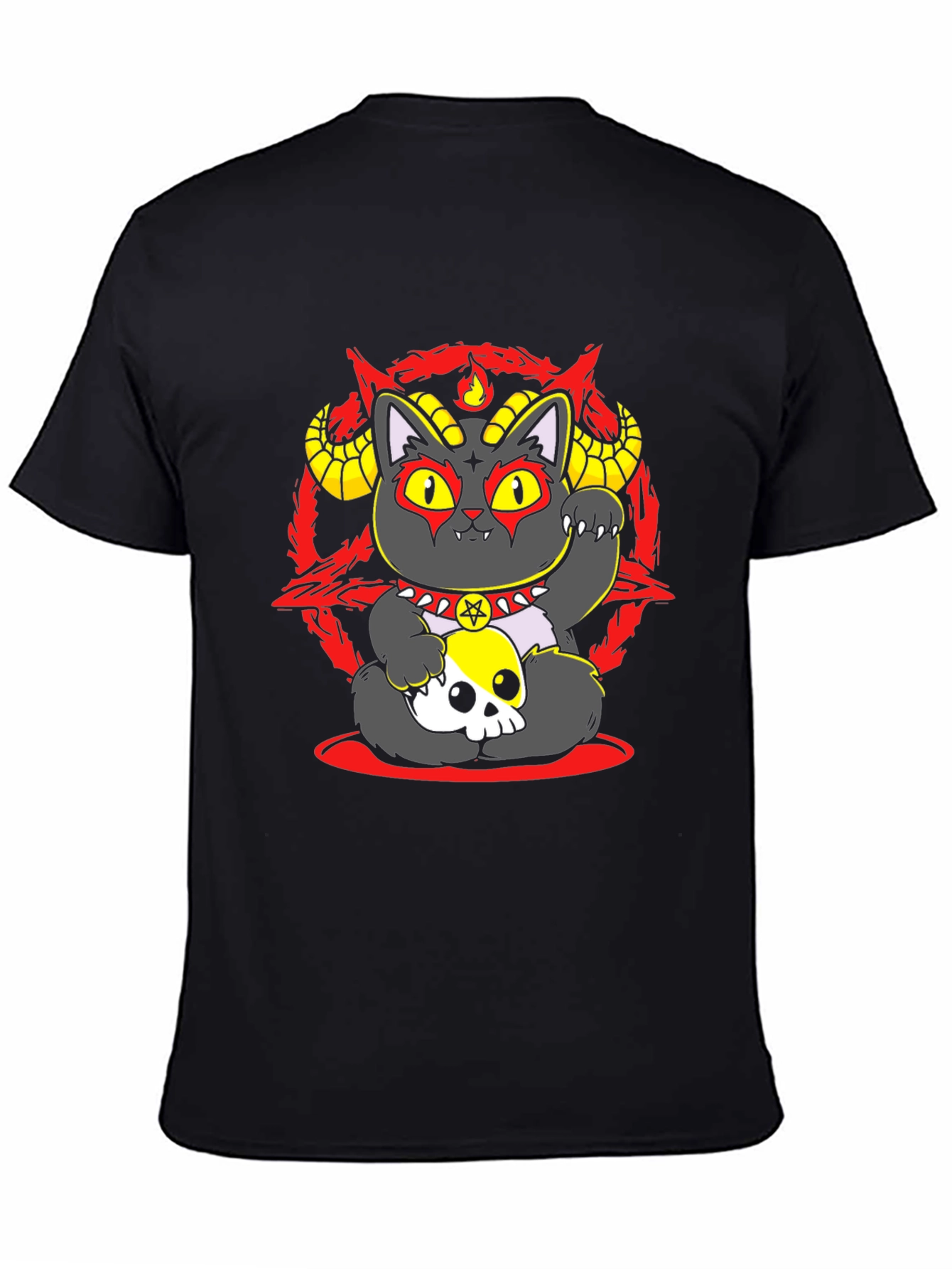 Occult Lucky Cat Graphic Tee - Black