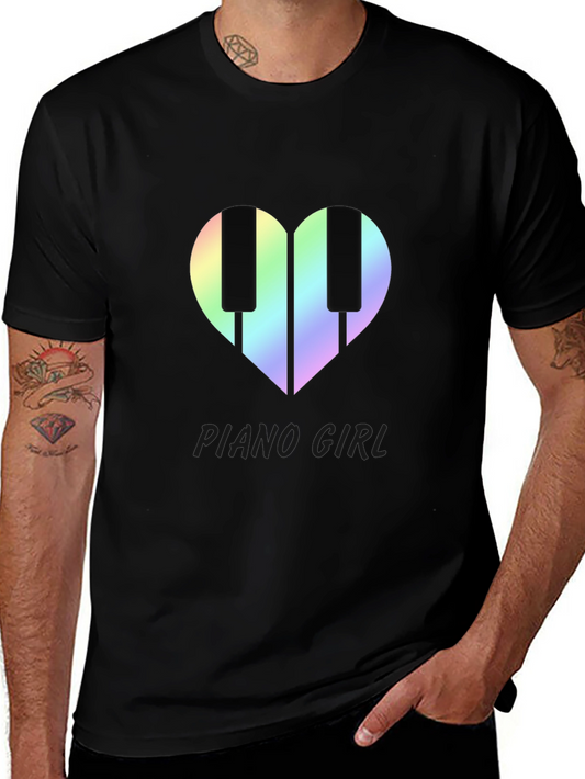 Piano Girl Heart T-Shirt