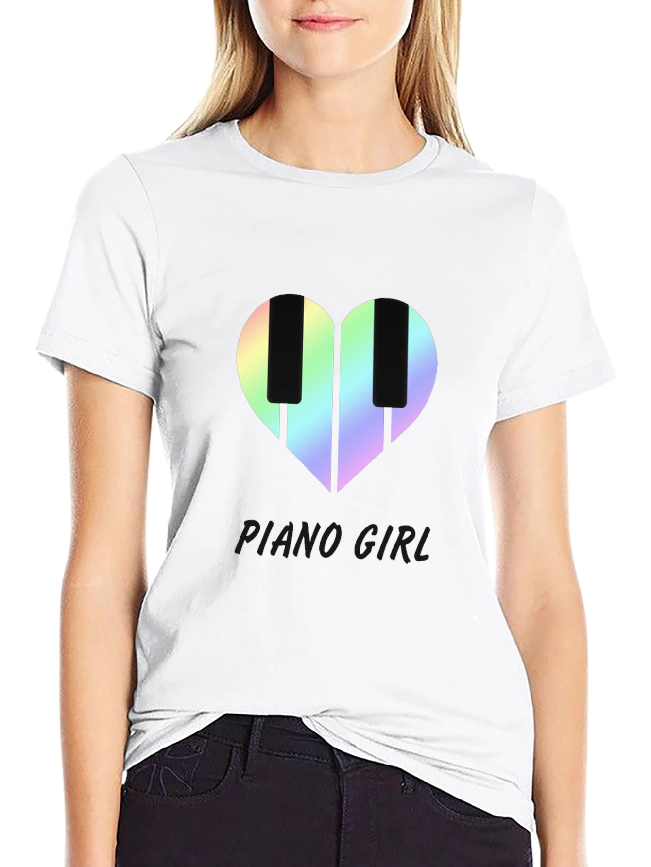 Piano Girl Heart T-Shirt