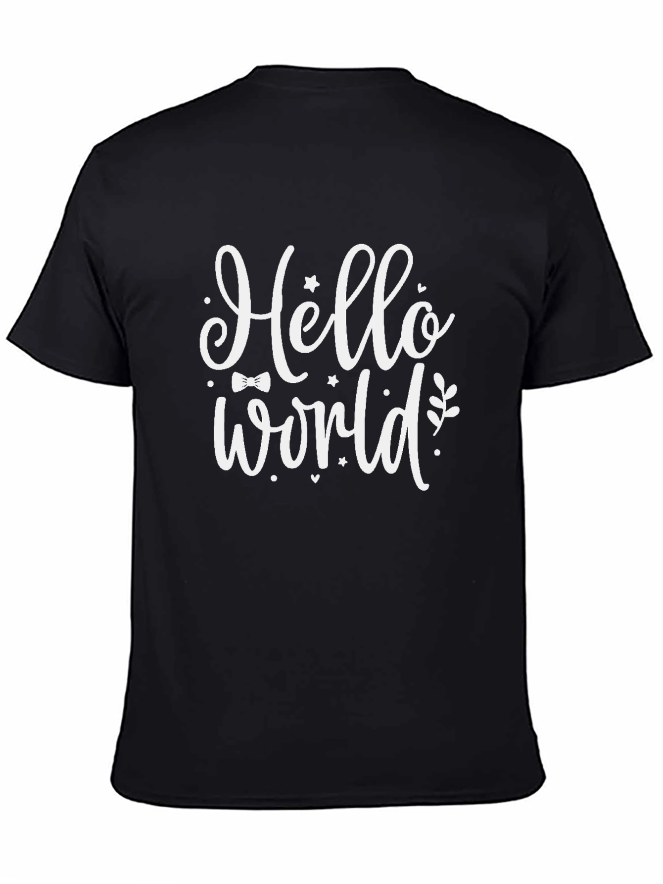 Hello World Graphic T-Shirt - Black Casual Tee