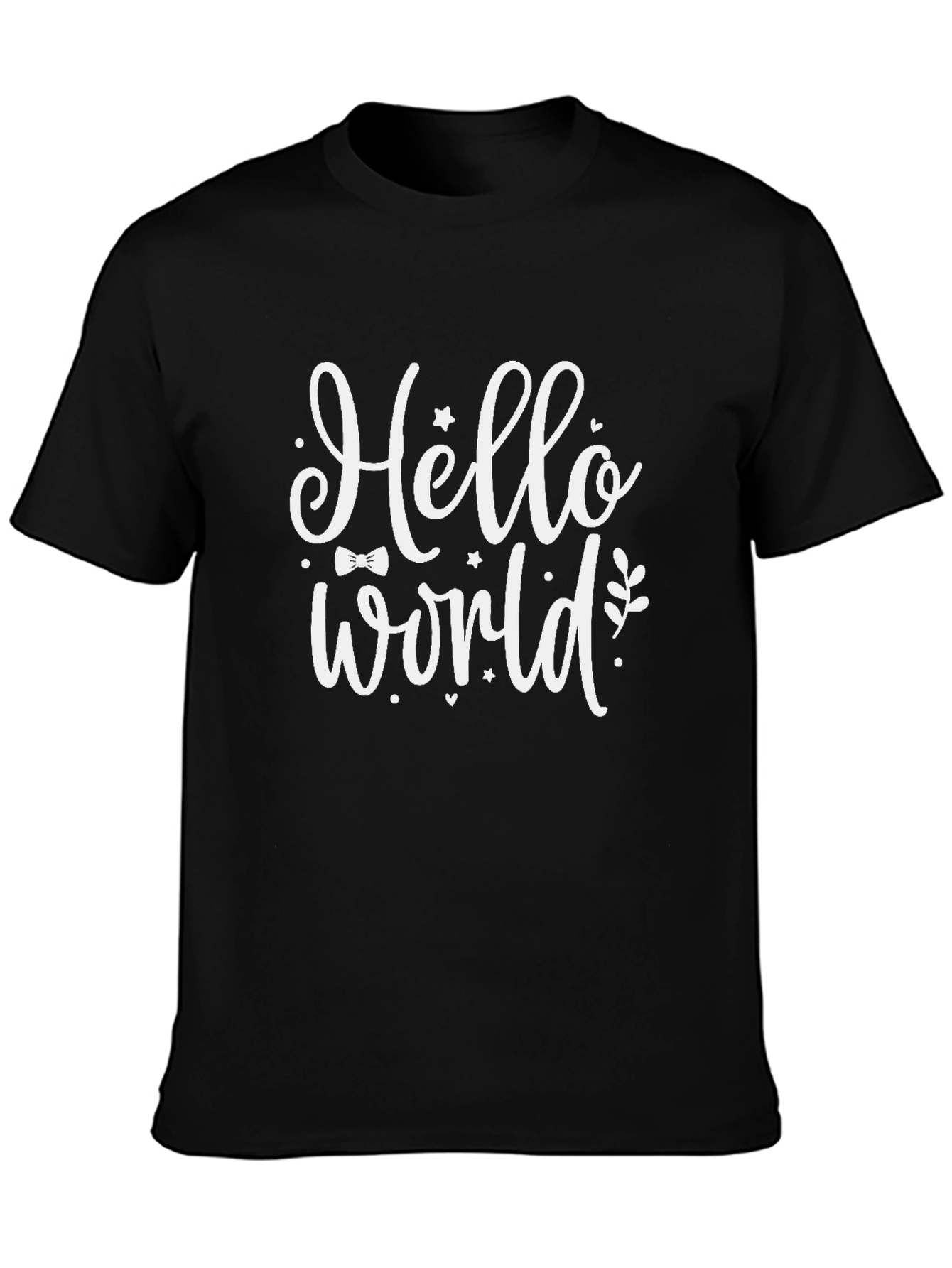 Hello World Graphic T-Shirt - Black Casual Tee