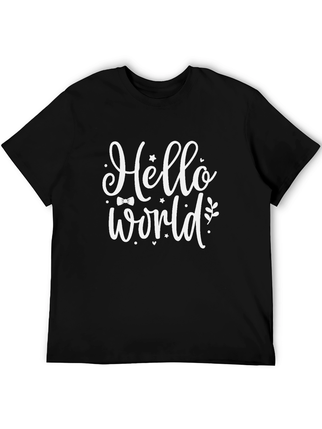 Hello World Graphic T-Shirt - Black Casual Tee