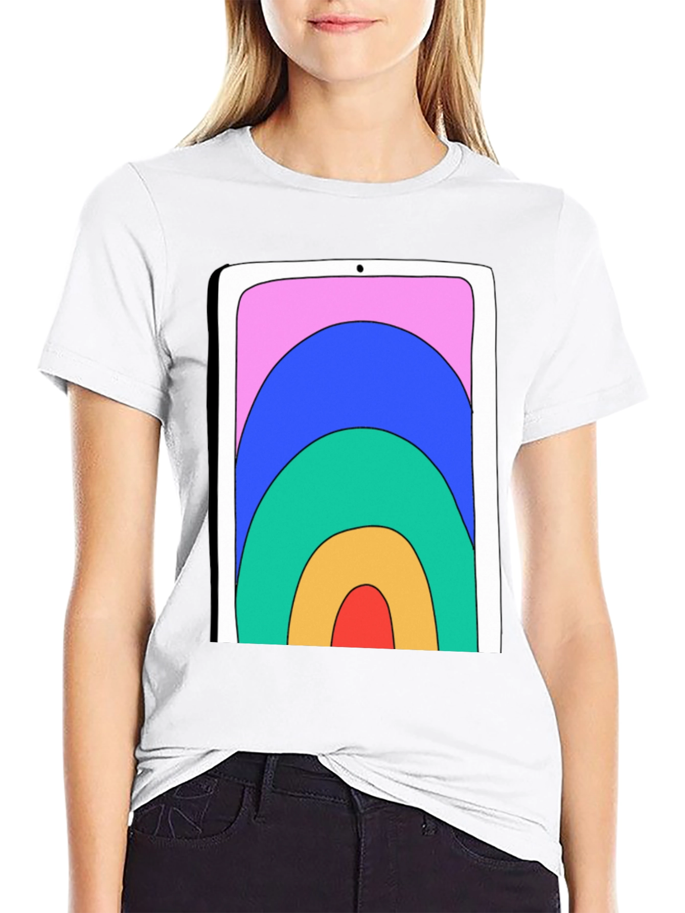 Retro Tablet Graphic Tee - Stylish Unisex Shirt