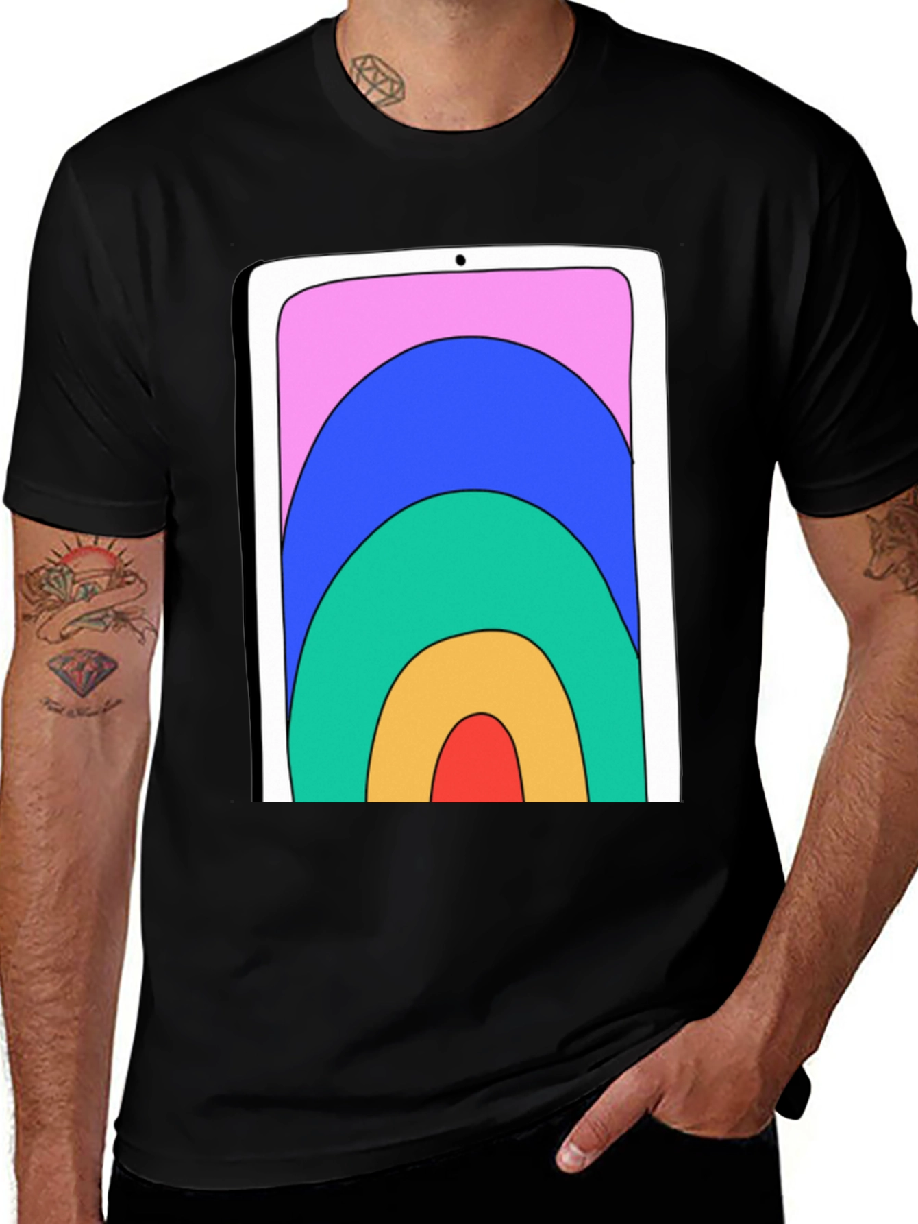 Retro Tablet Graphic Tee - Stylish Unisex Shirt