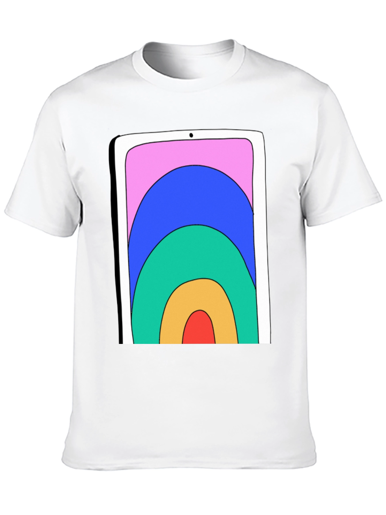 Retro Tablet Graphic Tee - Stylish Unisex Shirt