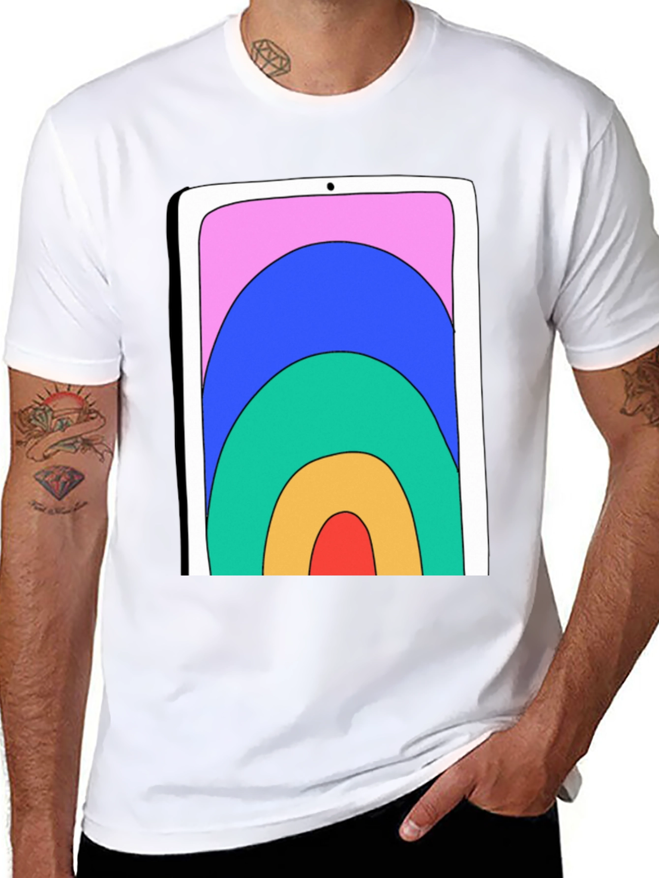 Retro Tablet Graphic Tee - Stylish Unisex Shirt