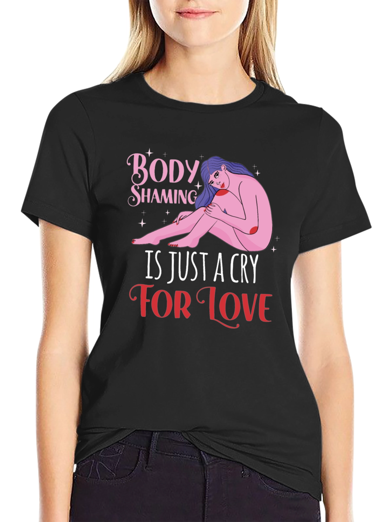 Body Shaming Awareness Graphic T-Shirt