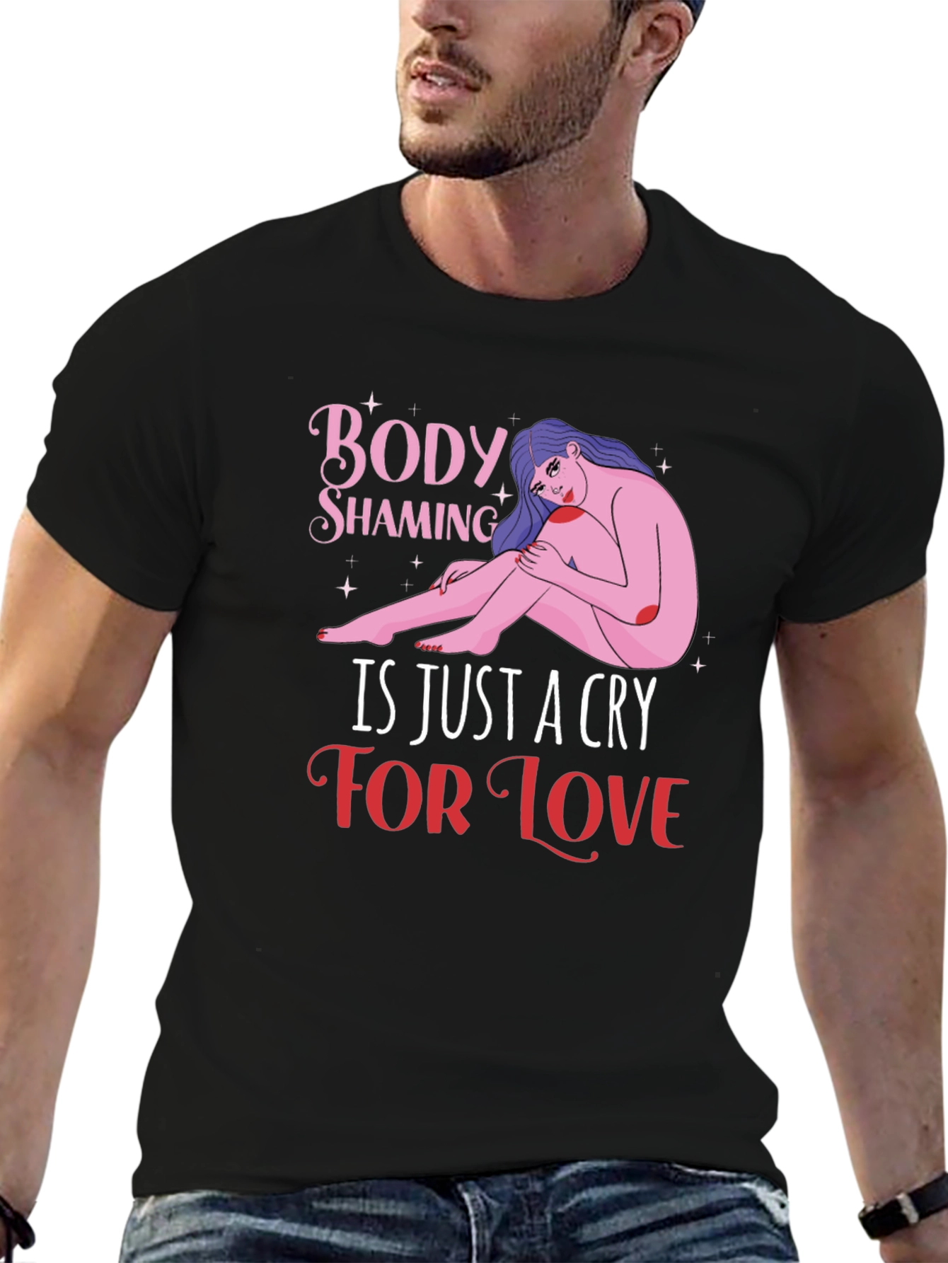 Body Shaming Awareness Graphic T-Shirt