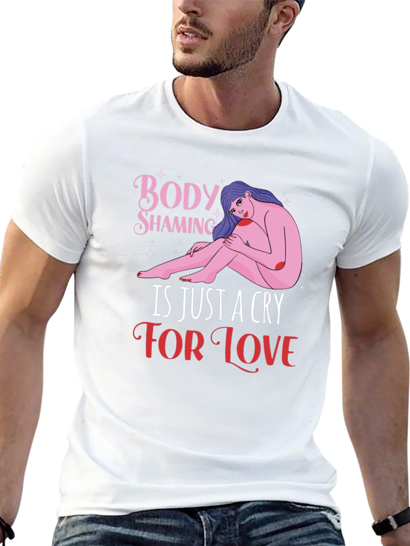Body Shaming Awareness Graphic T-Shirt